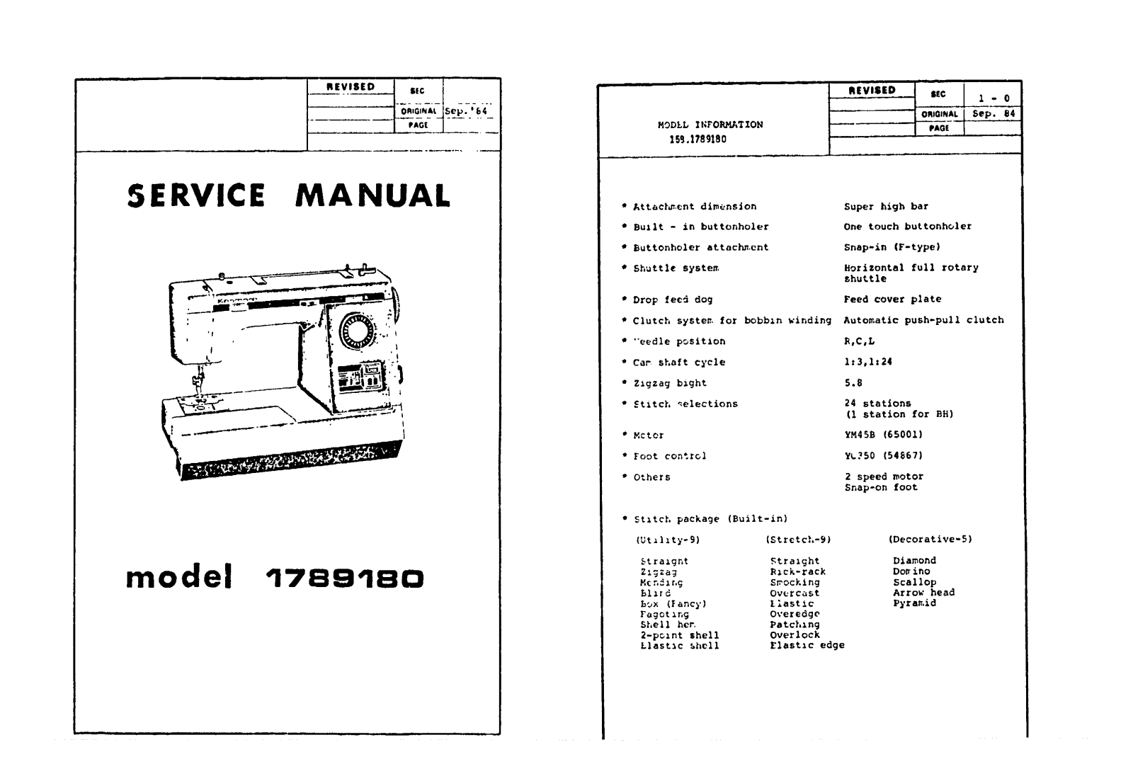 Kenmore 1581789180 Owner’s Manual