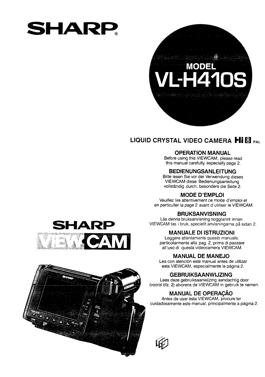 Sharp VL-H410S User Manual