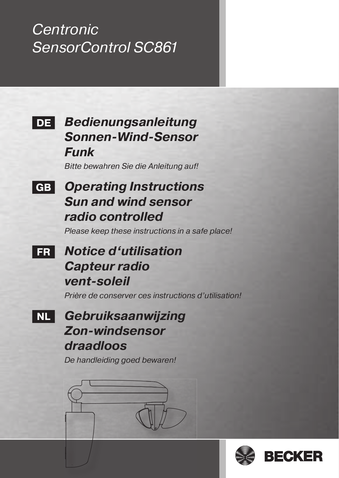 Becker Centronic SensorControl SC861 Operating Instructions Manual