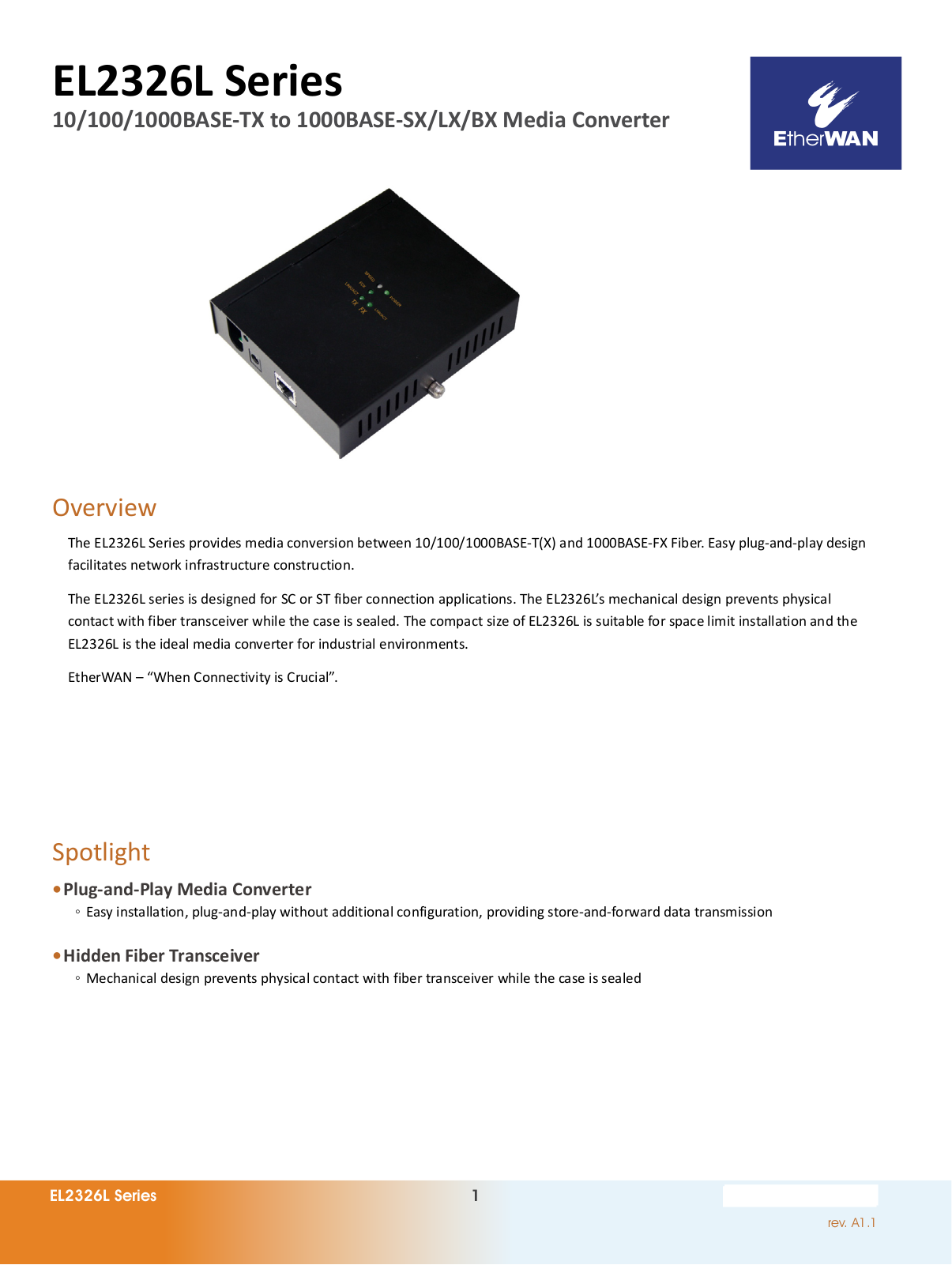 EtherWan EL2326L Series Data Sheet