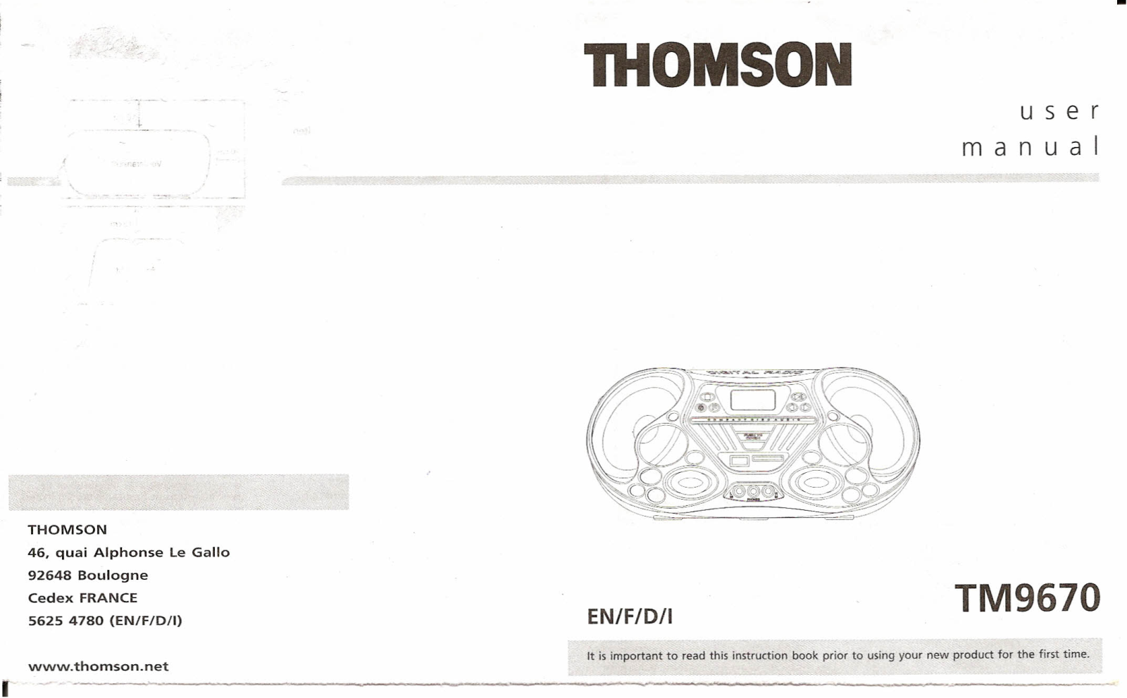 THOMSON TM-9670 User Manual
