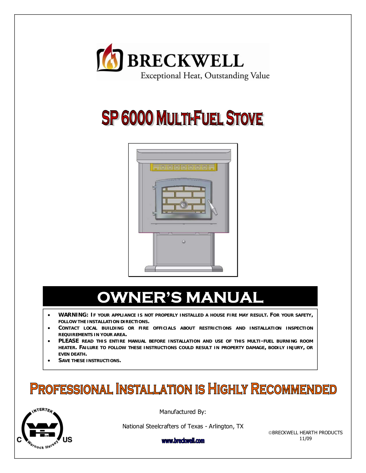 Breckwell SP 6000 User Manual