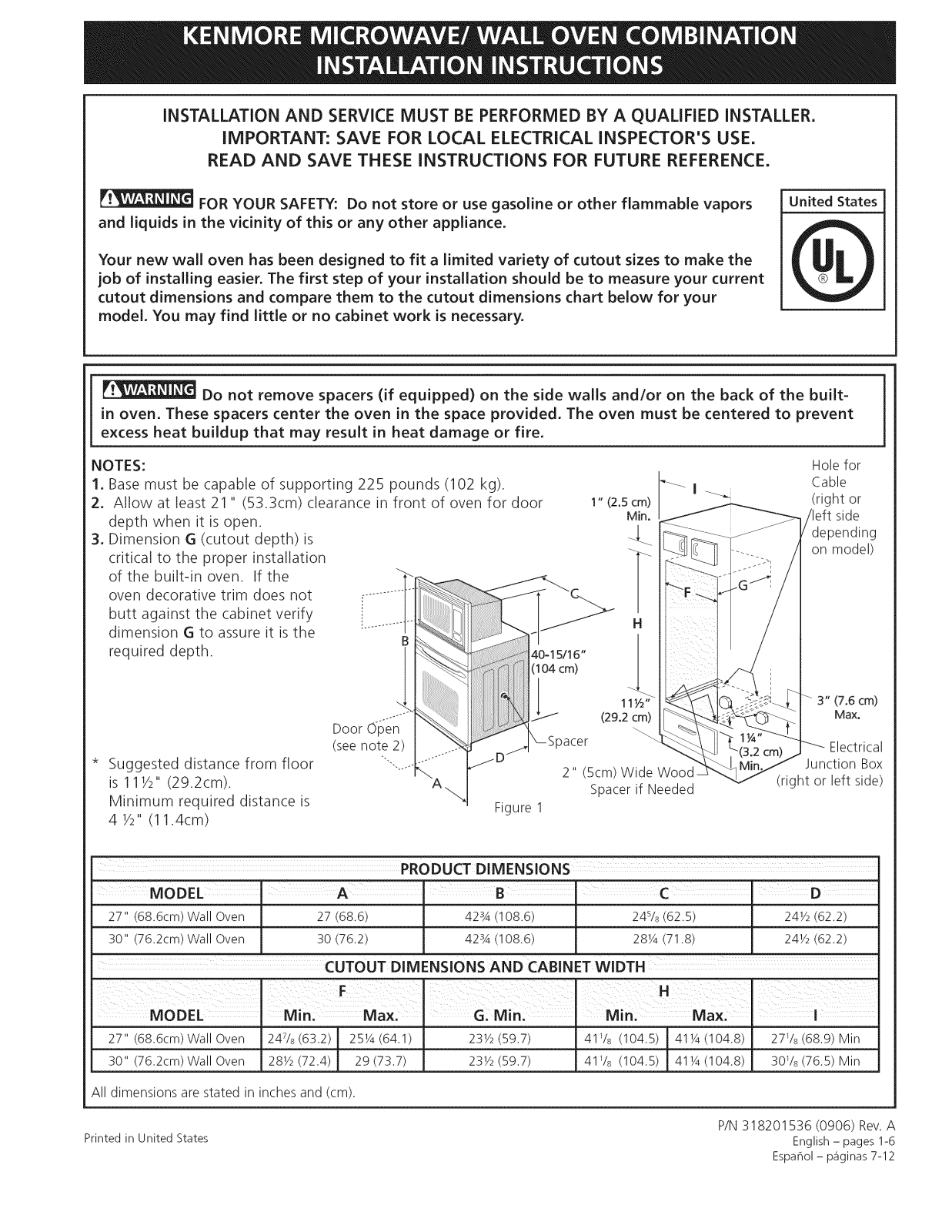 Kenmore 79048843901, 79048849901, 79048852901, 79048853900, 79048853901 Installation Guide - ManualMachine.com