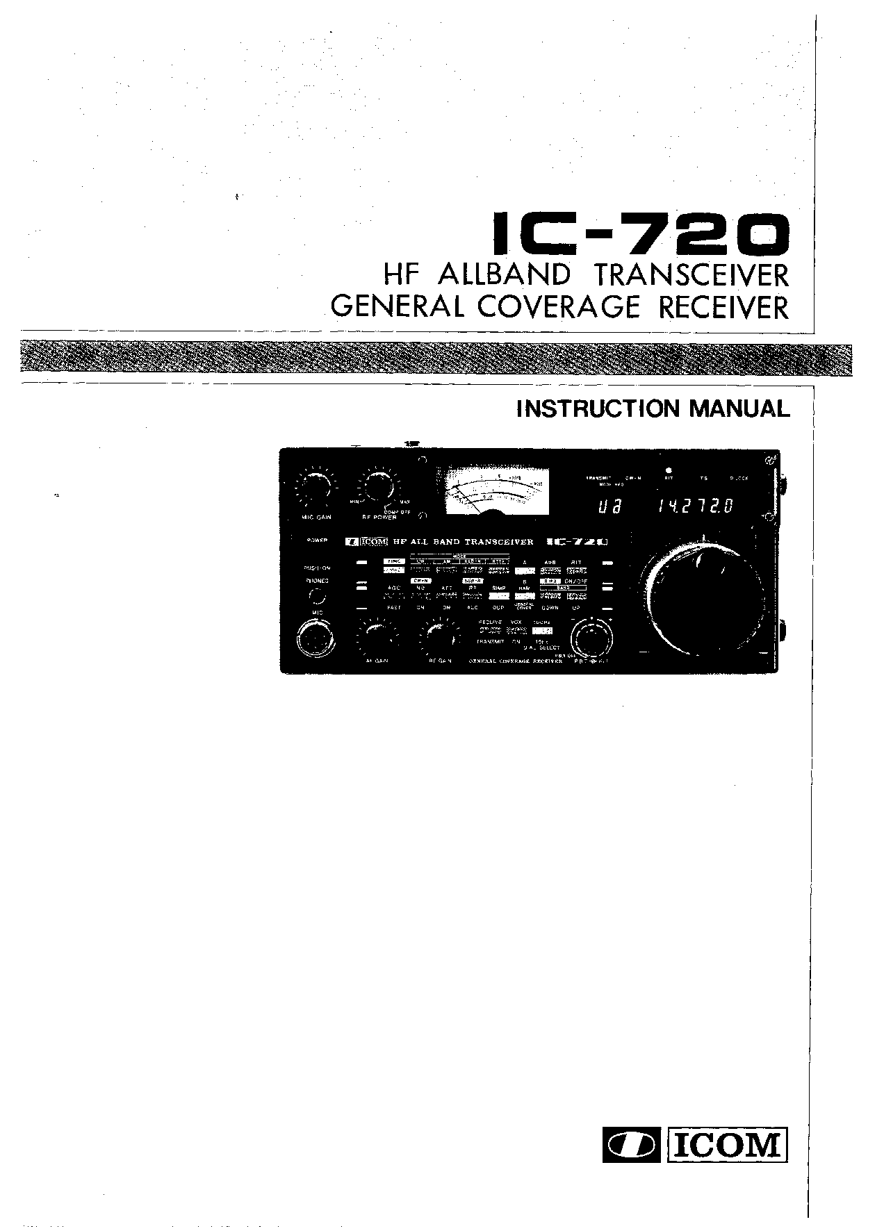 Icom IC-720 User Manual