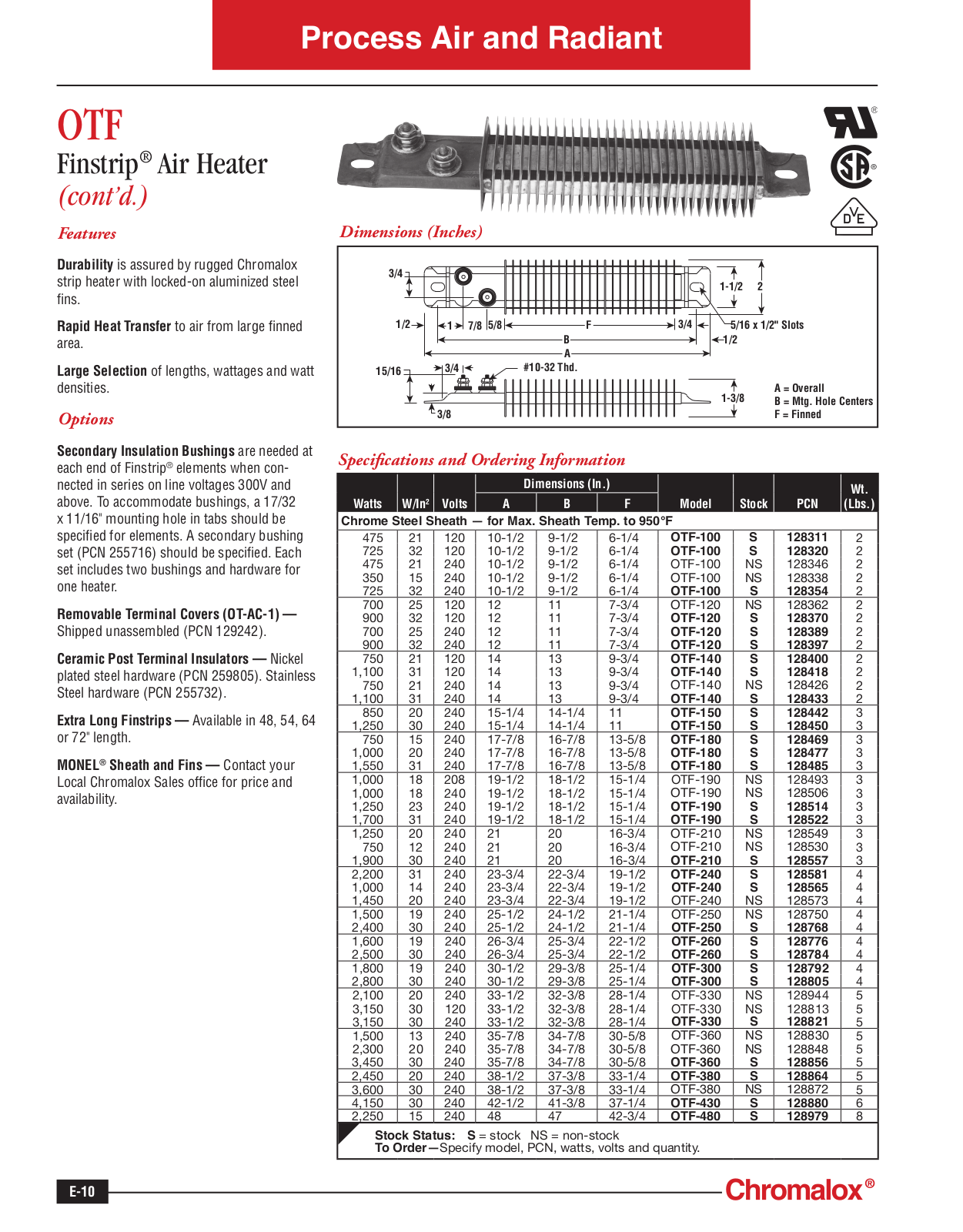 Chromalox OTF Catalog Page