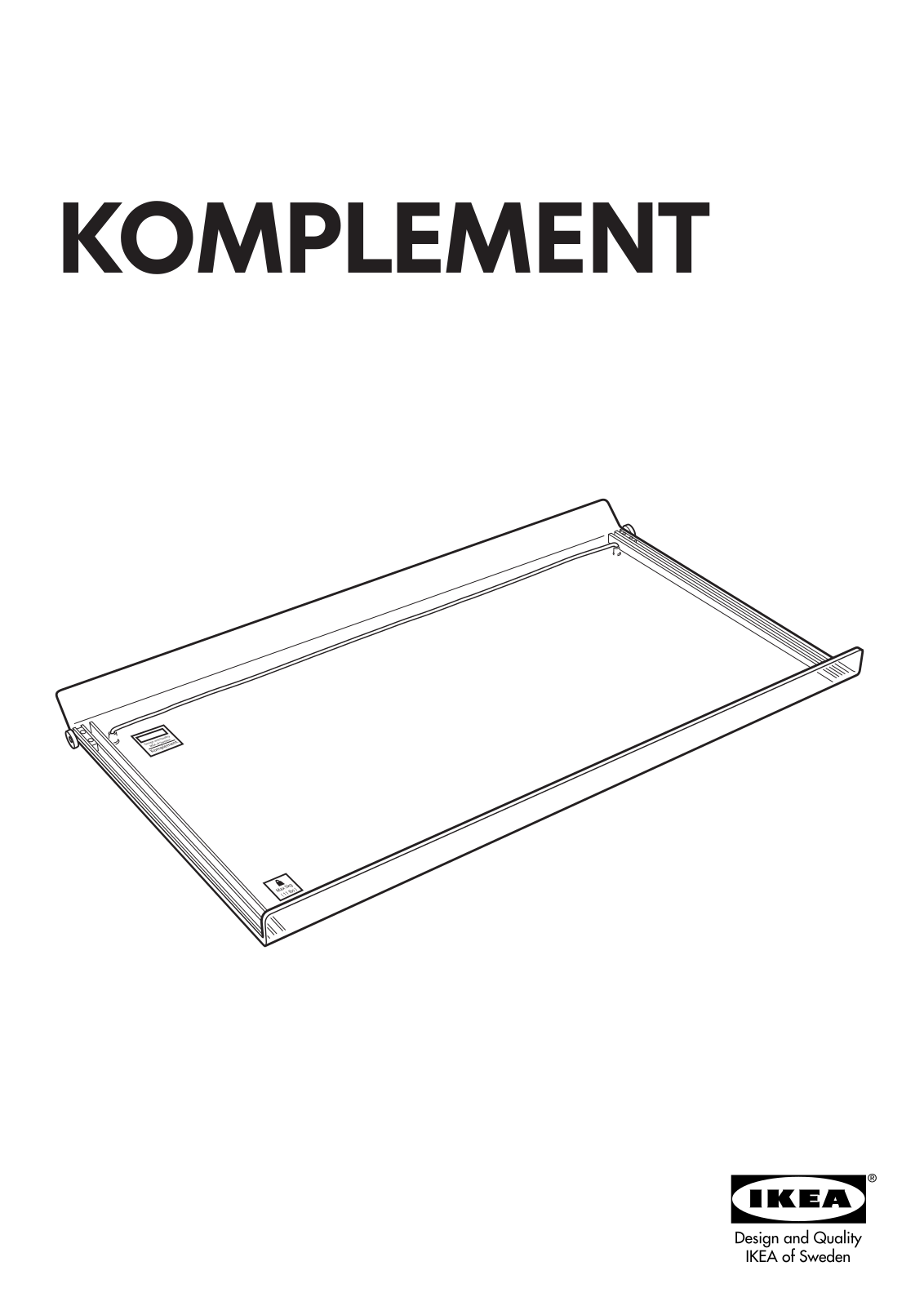 IKEA KOMPLEMENT PULL-OUT SHELF 39X23 Assembly Instruction