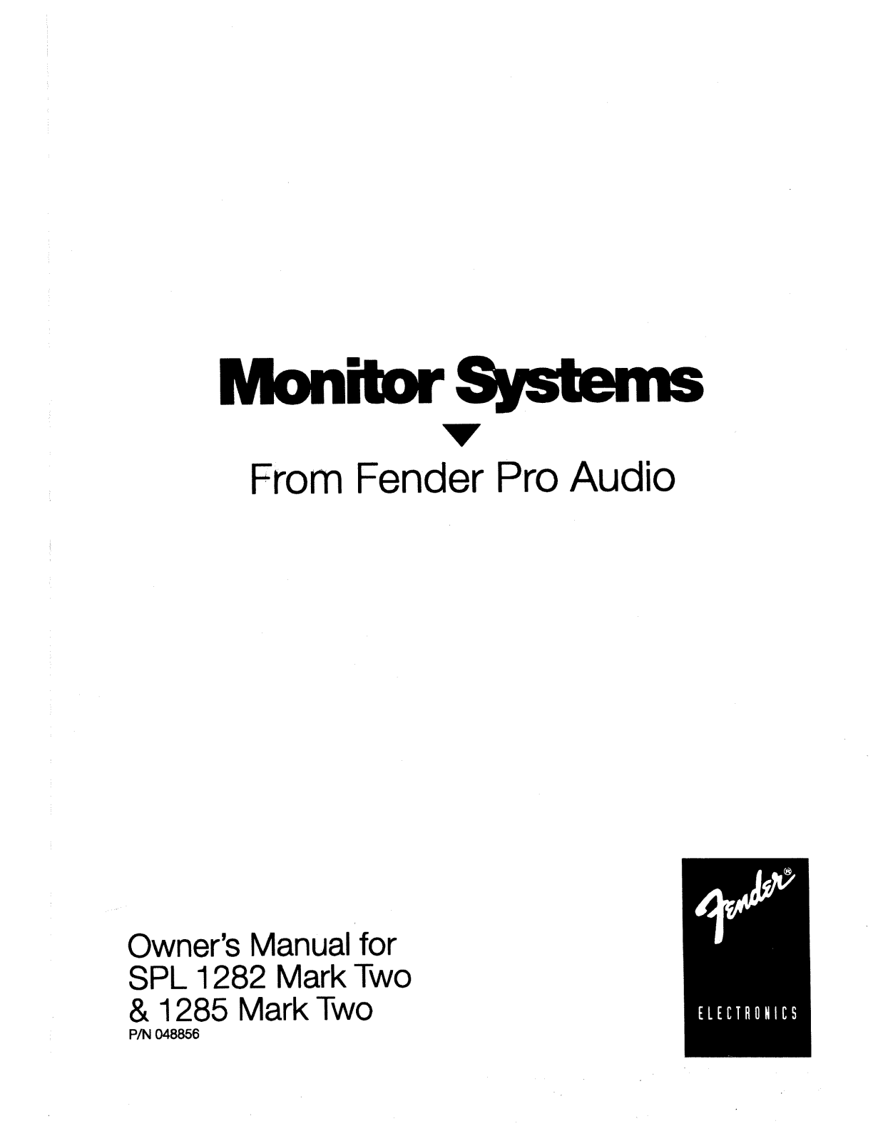 Fender SPL 1285 MARK II, SPL 1282 MARK II User Manual