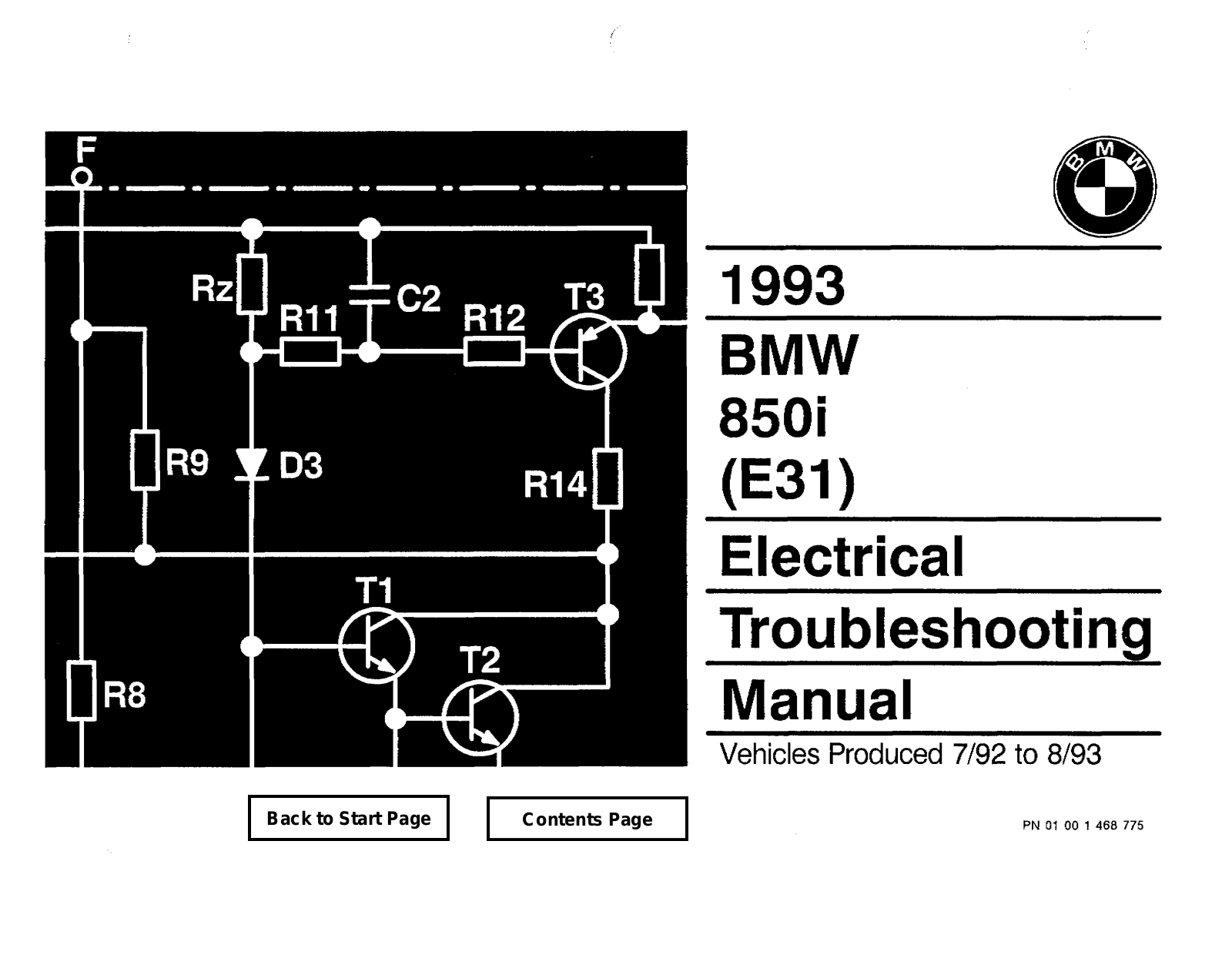 BMW 850i 1993 User Manual