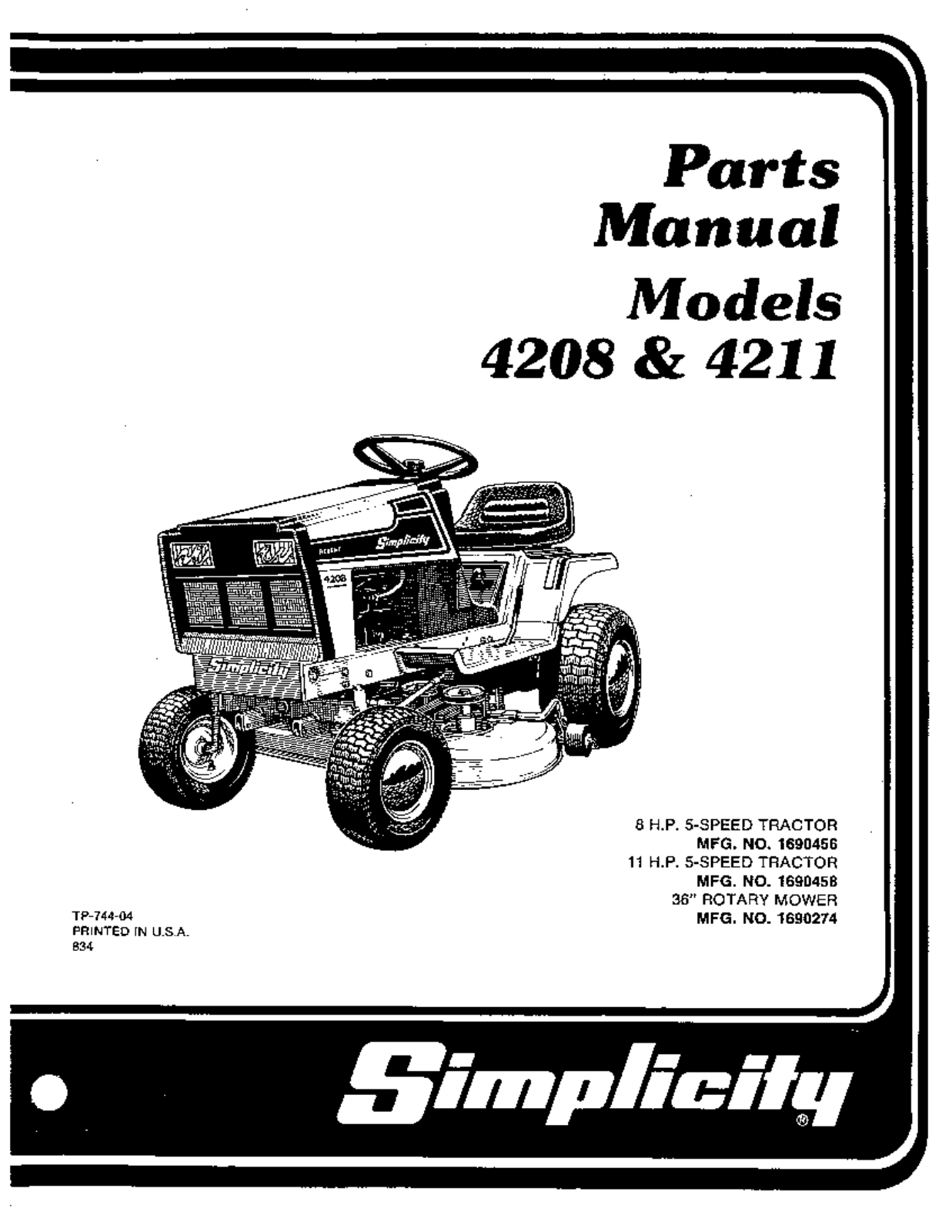 Simplicity 4208 User Manual