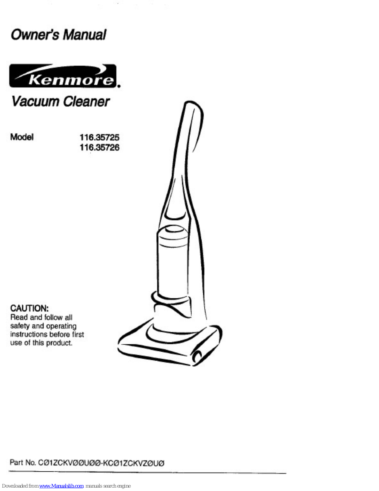 Kenmore 116.35725, 116.35726 Owner's Manual