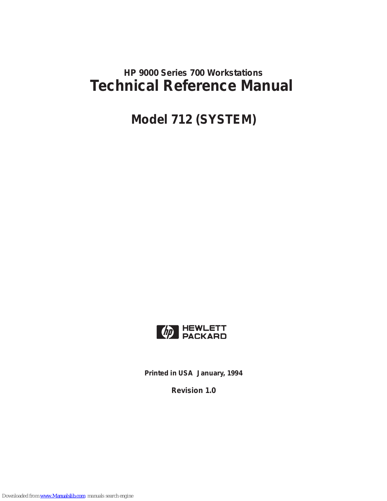 HP Model 712/100, Model 712/80, 9000 712 Technical Reference Manual