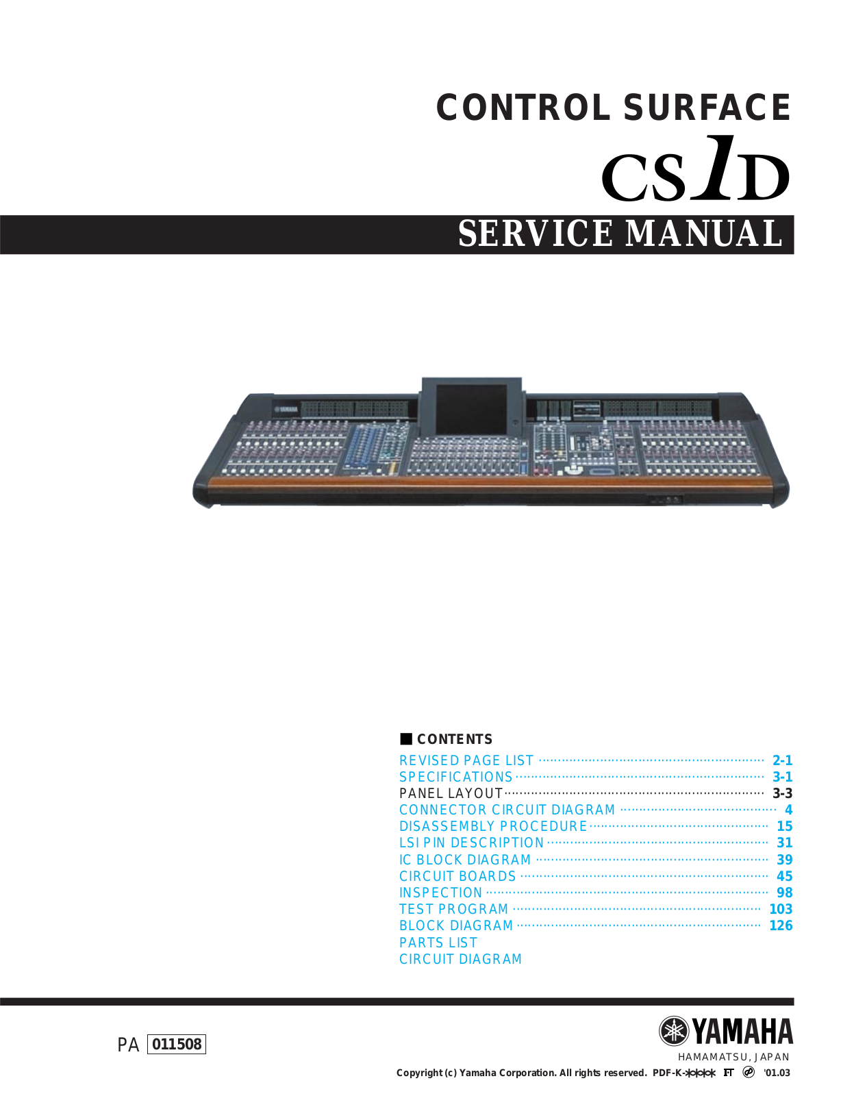 Yamaha CS-1-D Service manual