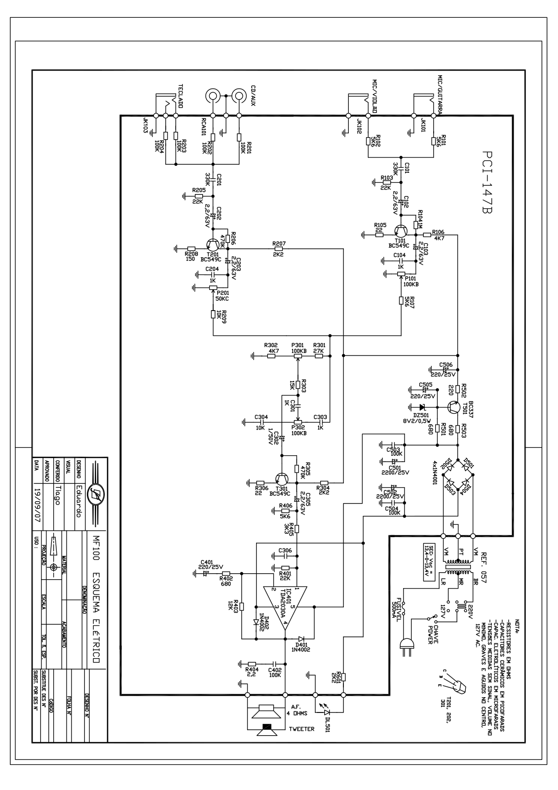 FRAHM MF100 Schematic