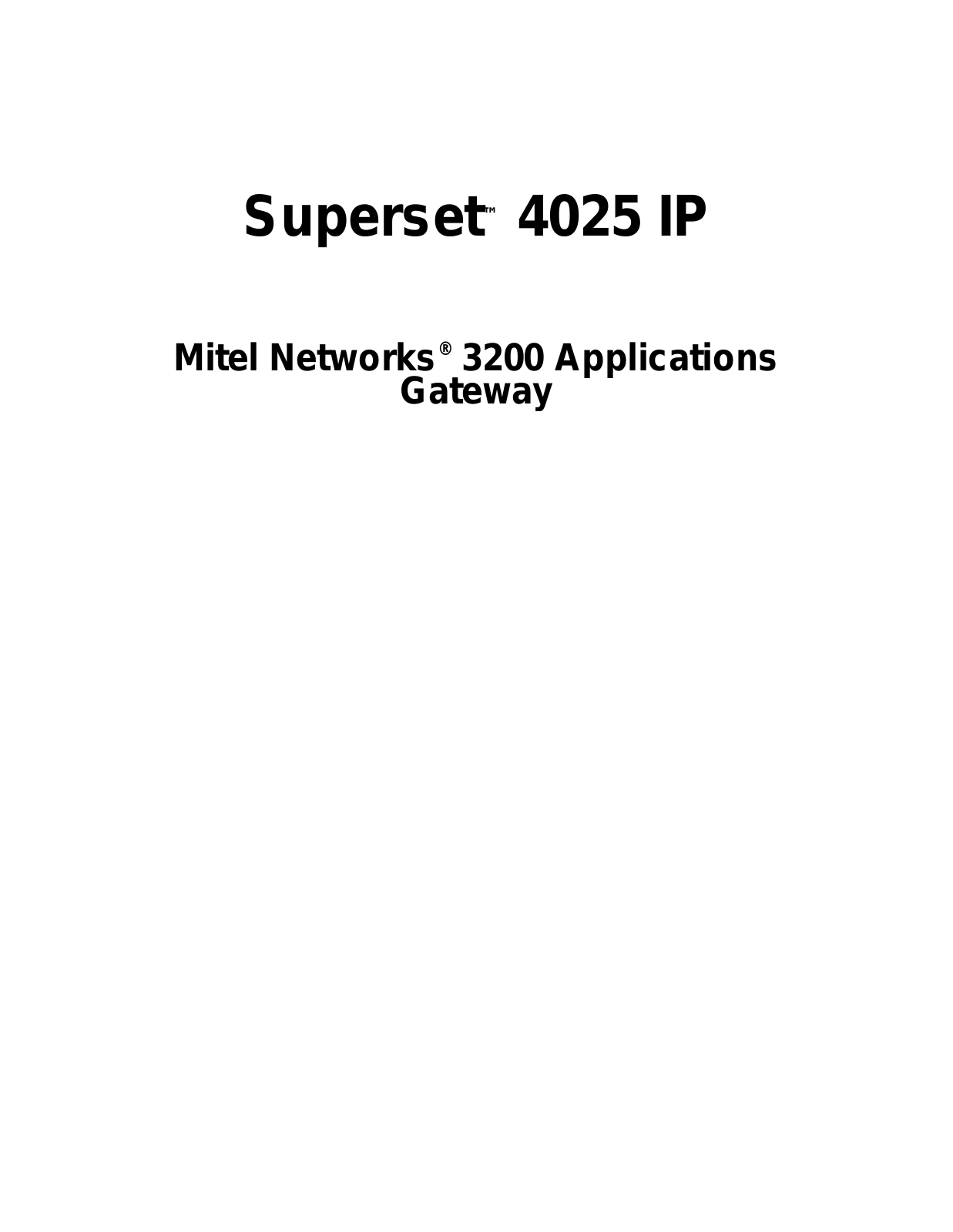 Mitel 4025 IP Service Manual