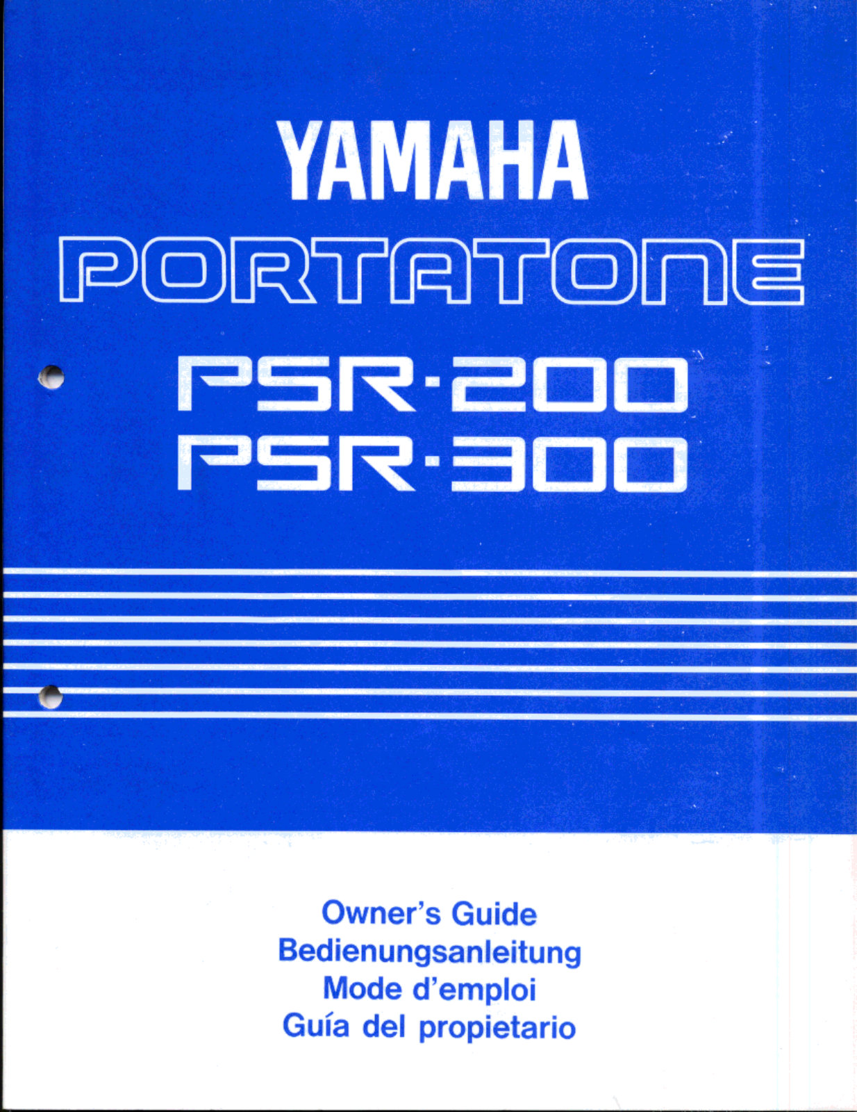 Yamaha PSR-300, PSR-200 Owner's Manual