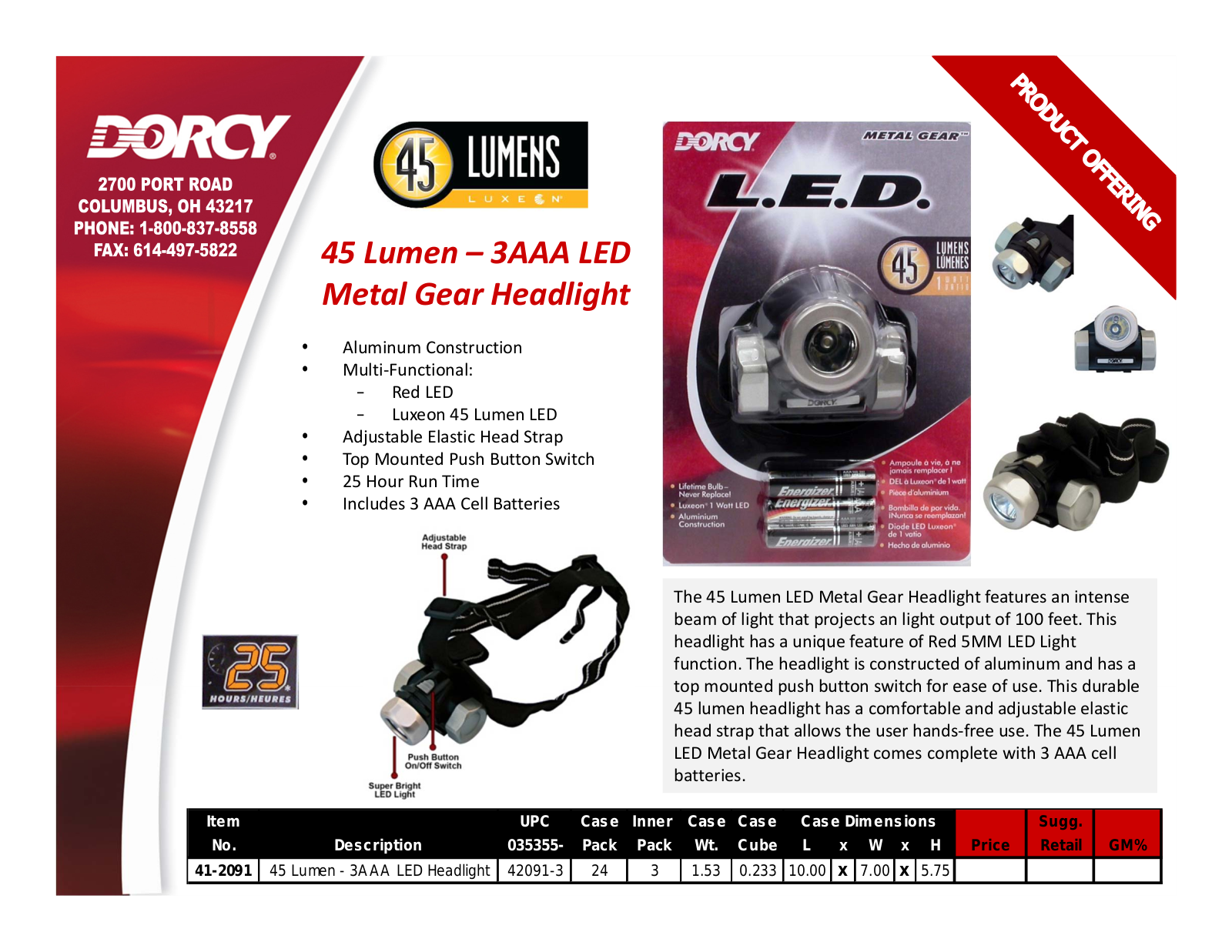 Dorcy 41-2091 Catalog Page