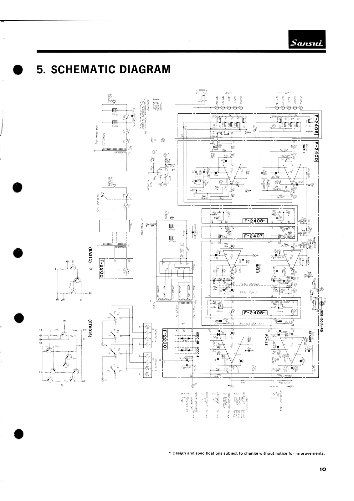 Sansui AU-2200 Schematic