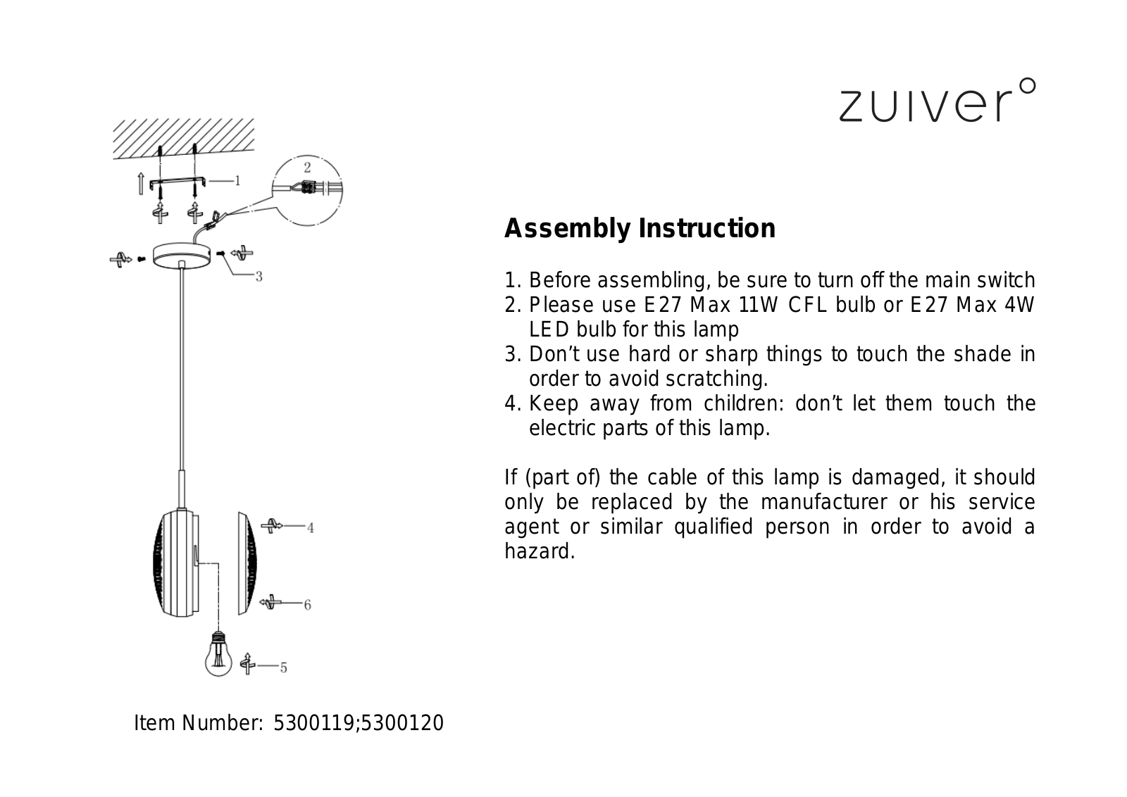 Zuiver ZIVE1313 Installation & Assembly - ManualMachine.com