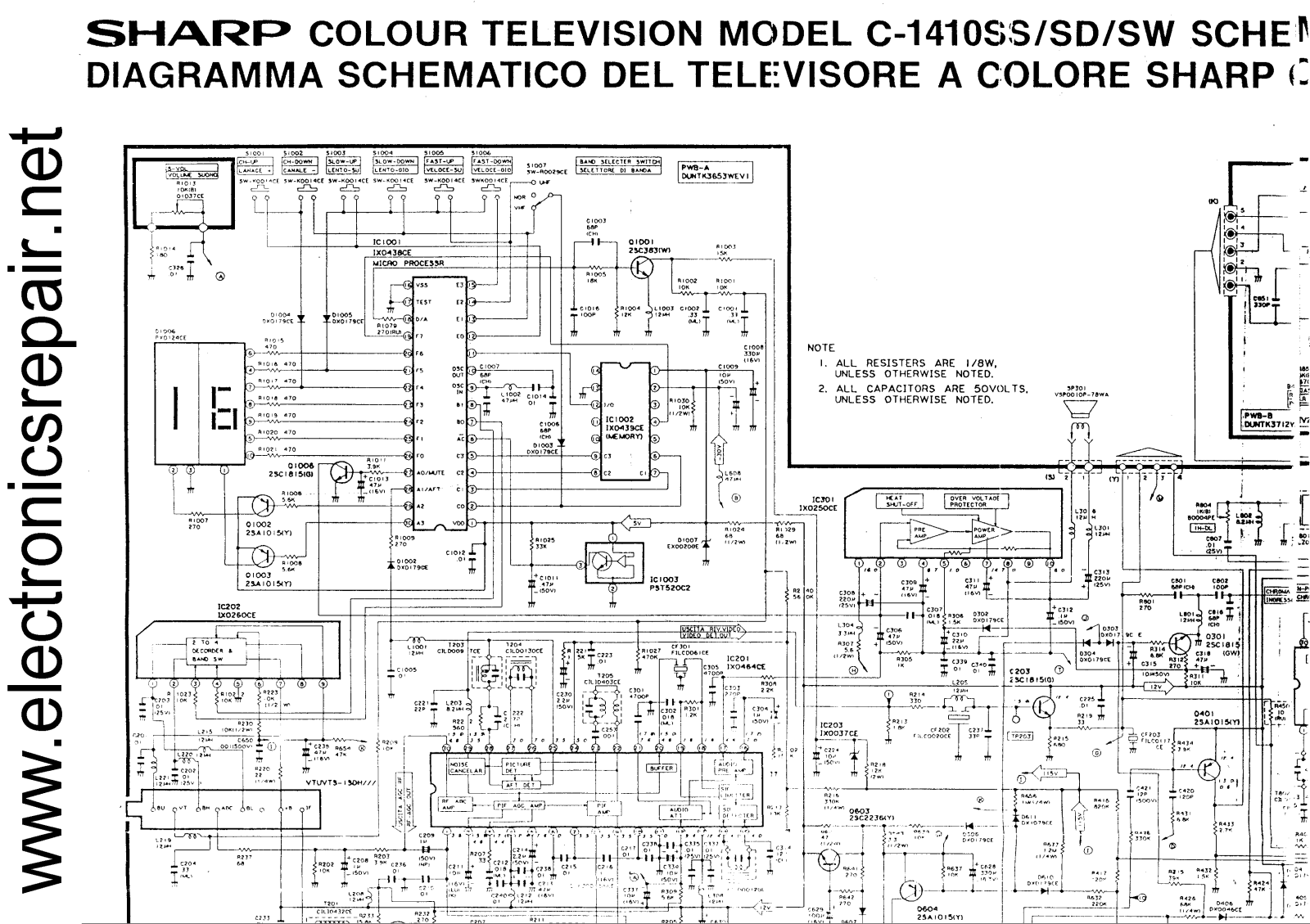 Sharp C1410SS Schematic