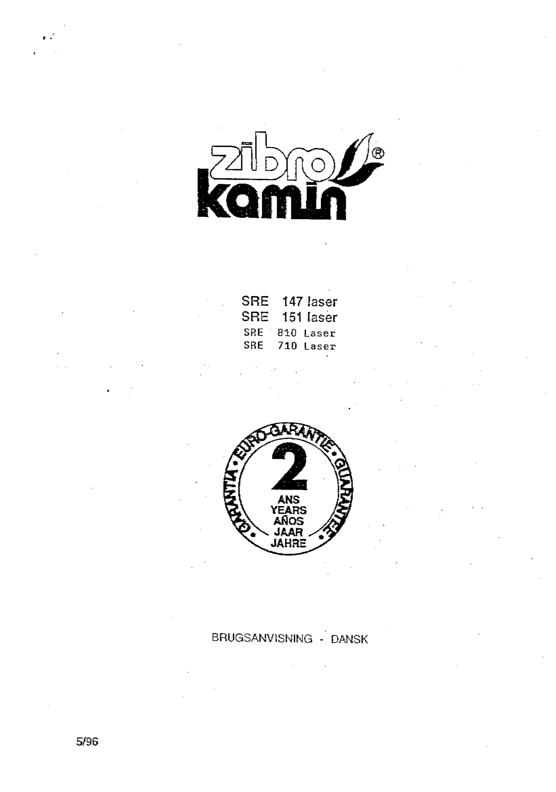 Zibro SRE 147 LASER, SRE 151LASER, SRE 710LASER, SRE 810LASER User Manual