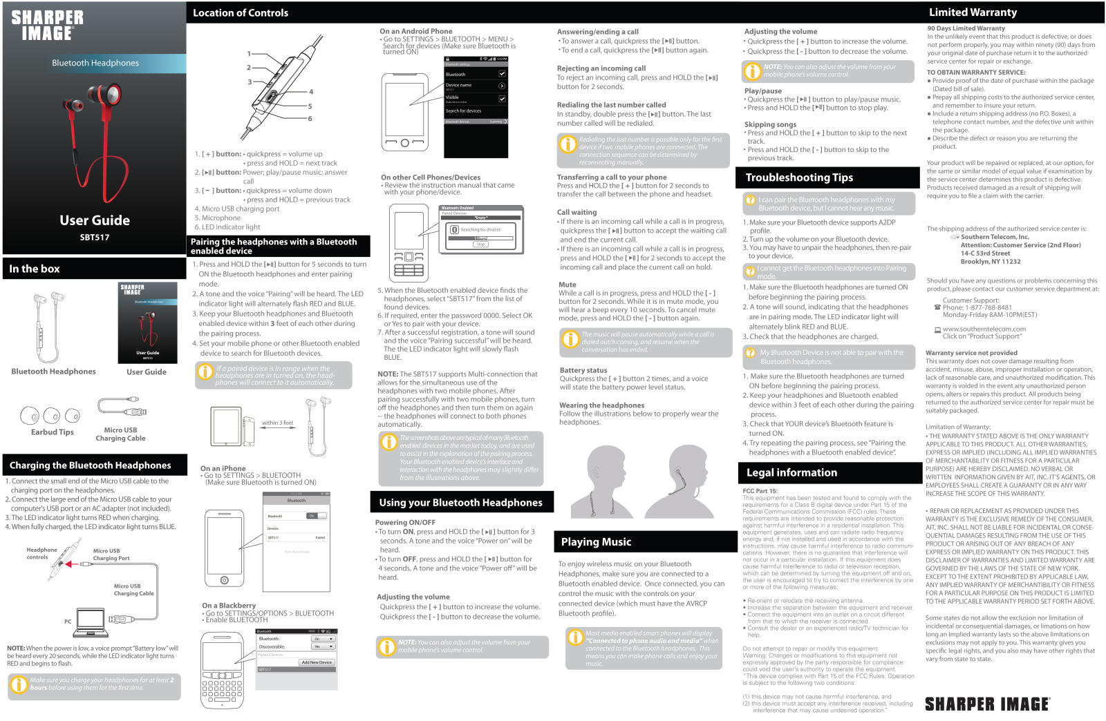 Sharper image SBT517 User Manual