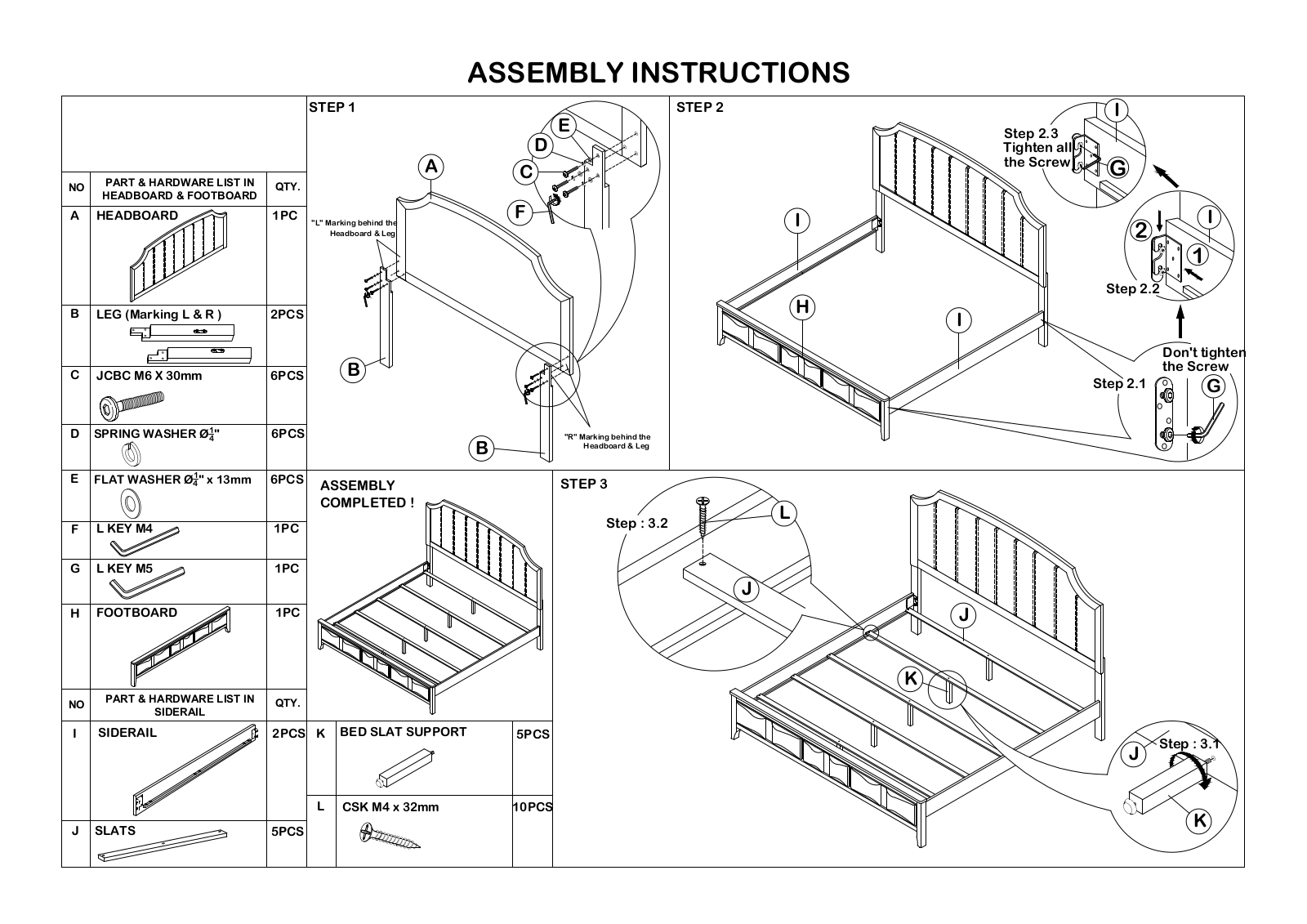 Lark Manor™ W007013460, BLMT7305 Assembly Instructions - ManualMachine.com