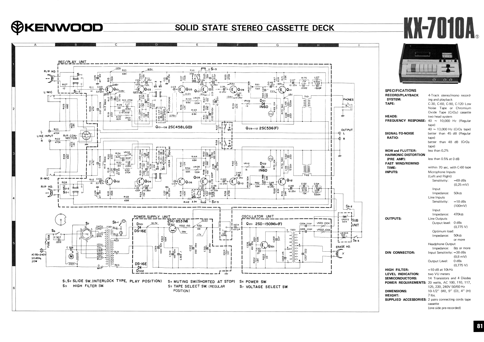 Kenwood KX-7010-A Service Manual