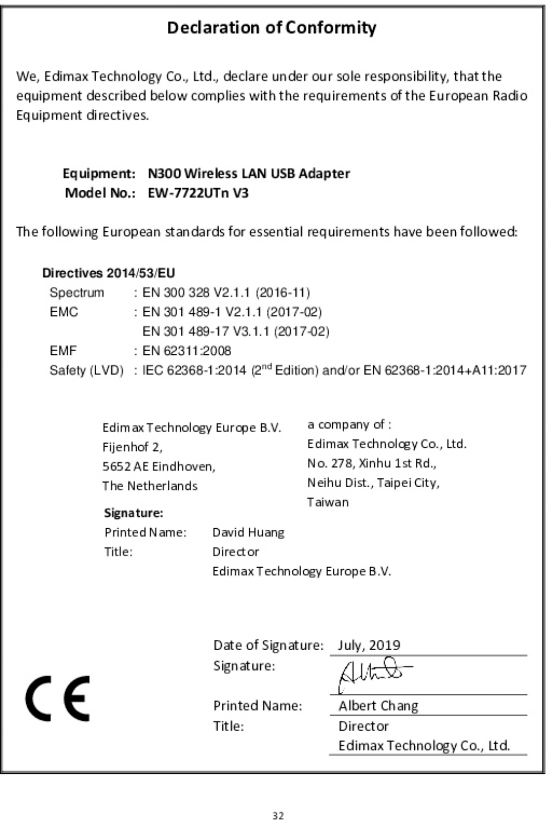 EDIMAX EW-7722UTN V3 User manual