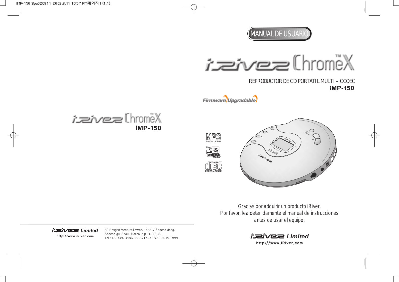 Iriver IMP-150 User Manual