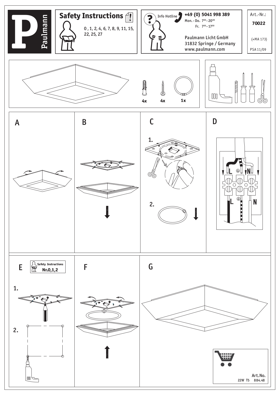 Paulmann 70022 Safety instructions - ManualMachine.com