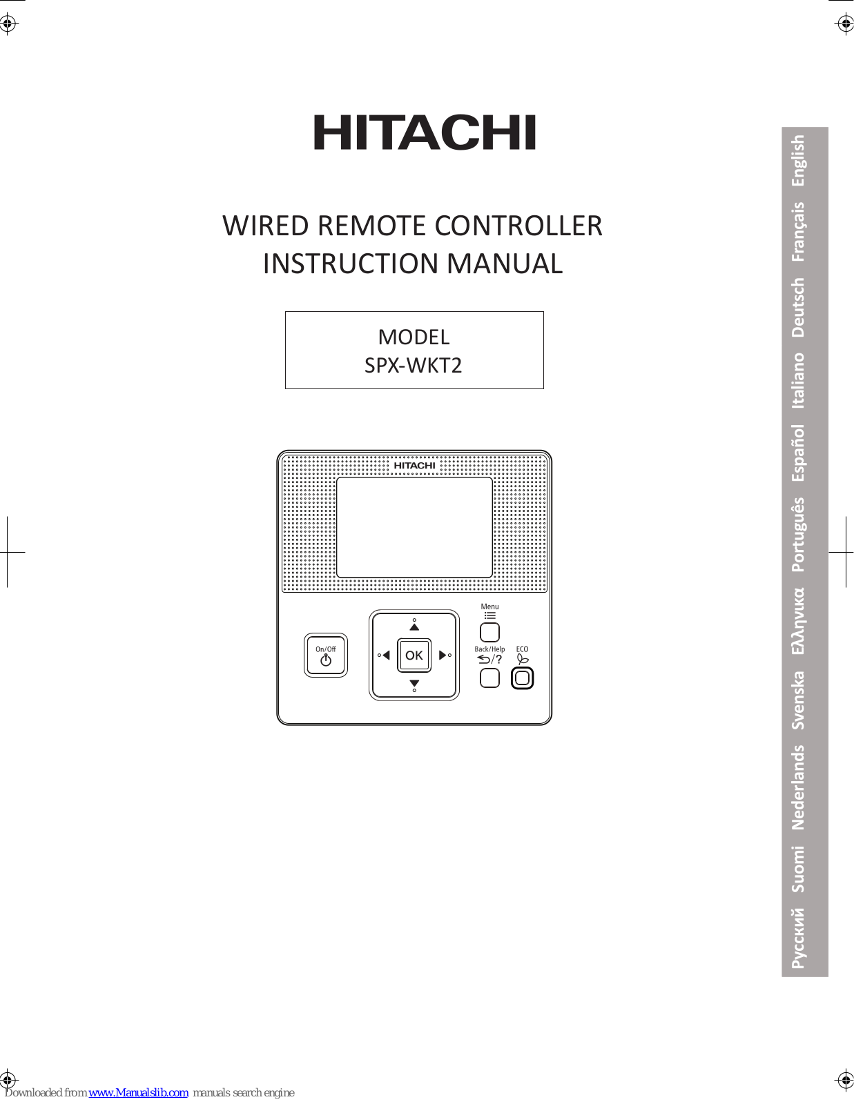 Hitachi SPX-WKT2 Instruction Manual