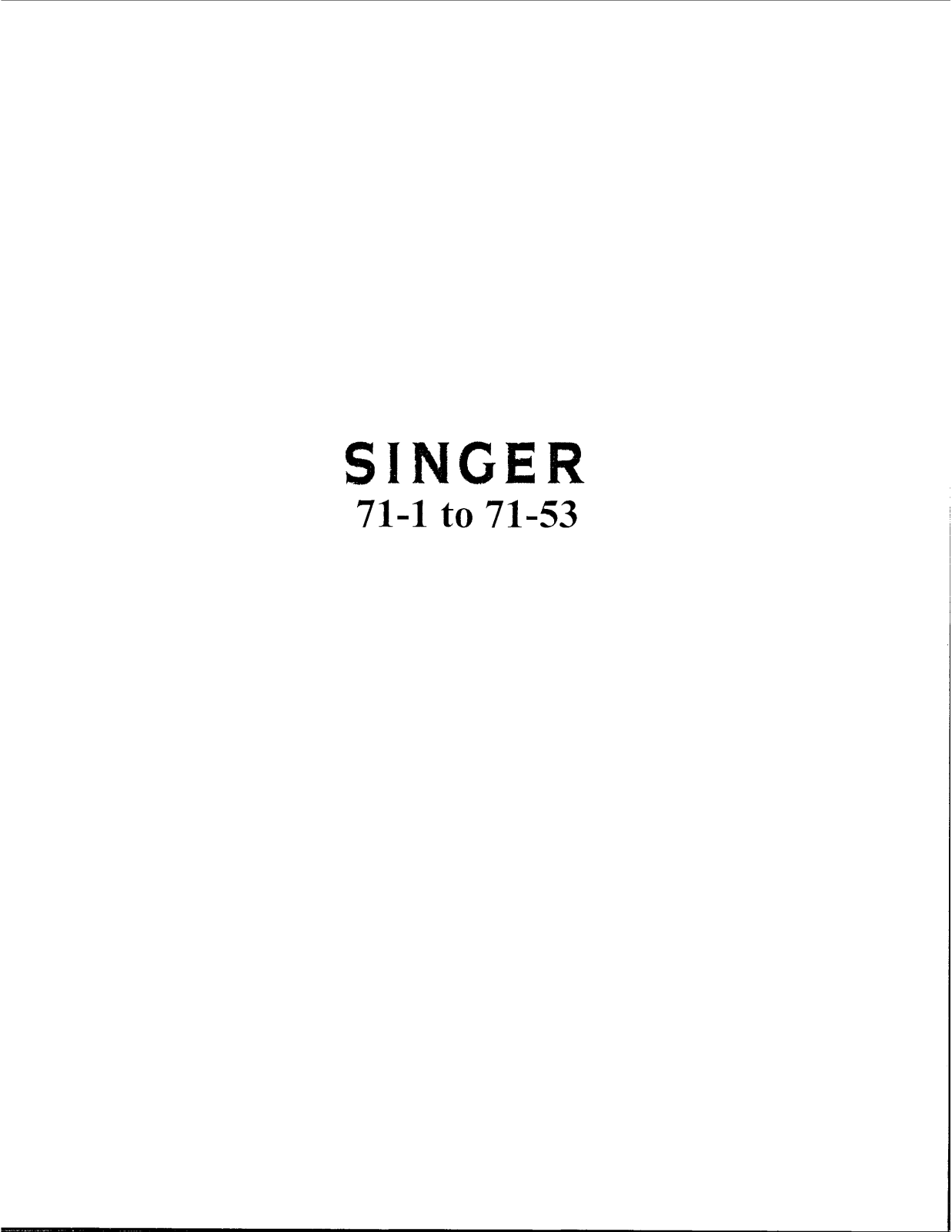 Singer 71-10, 71-53 User Manual