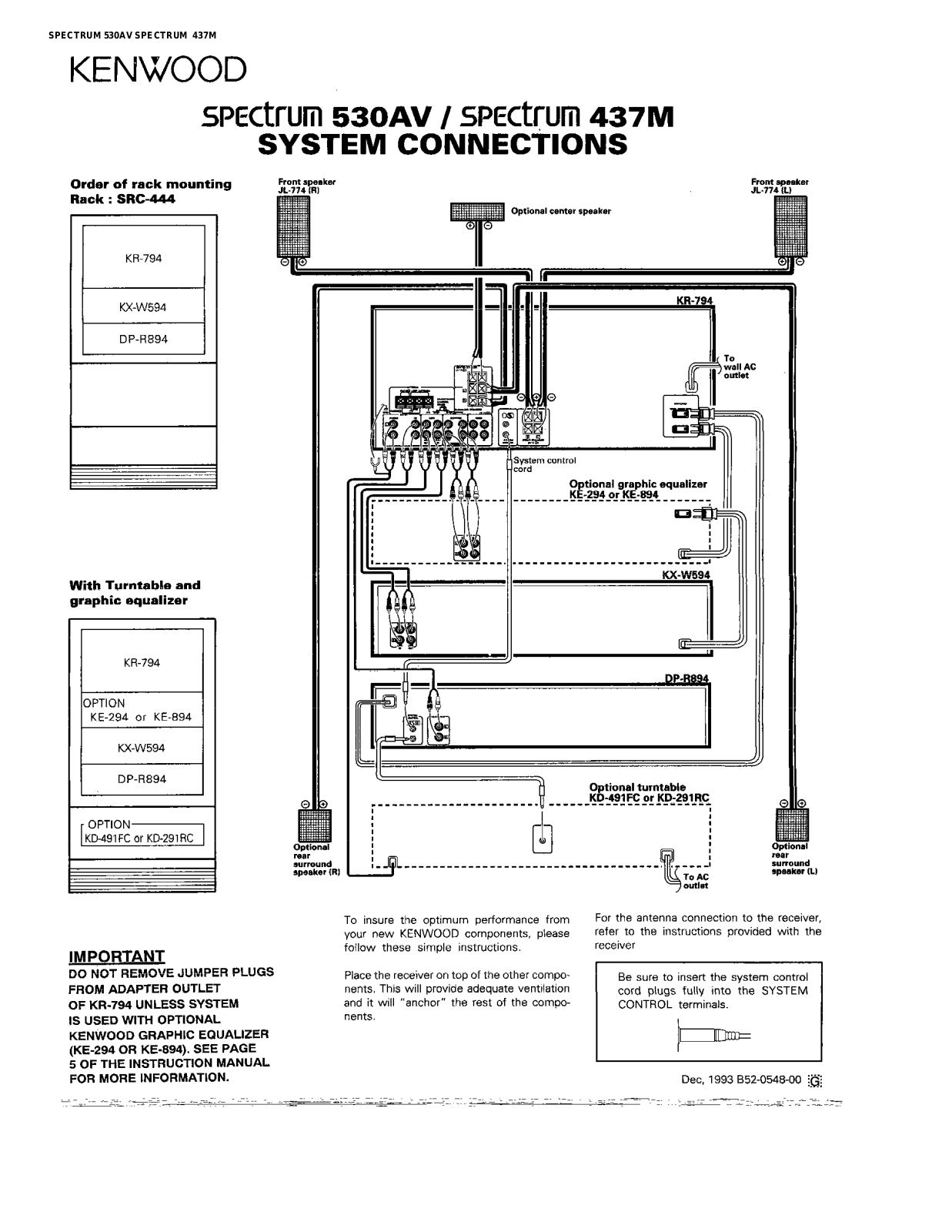 Kenwood 530AV, 437M User Manual