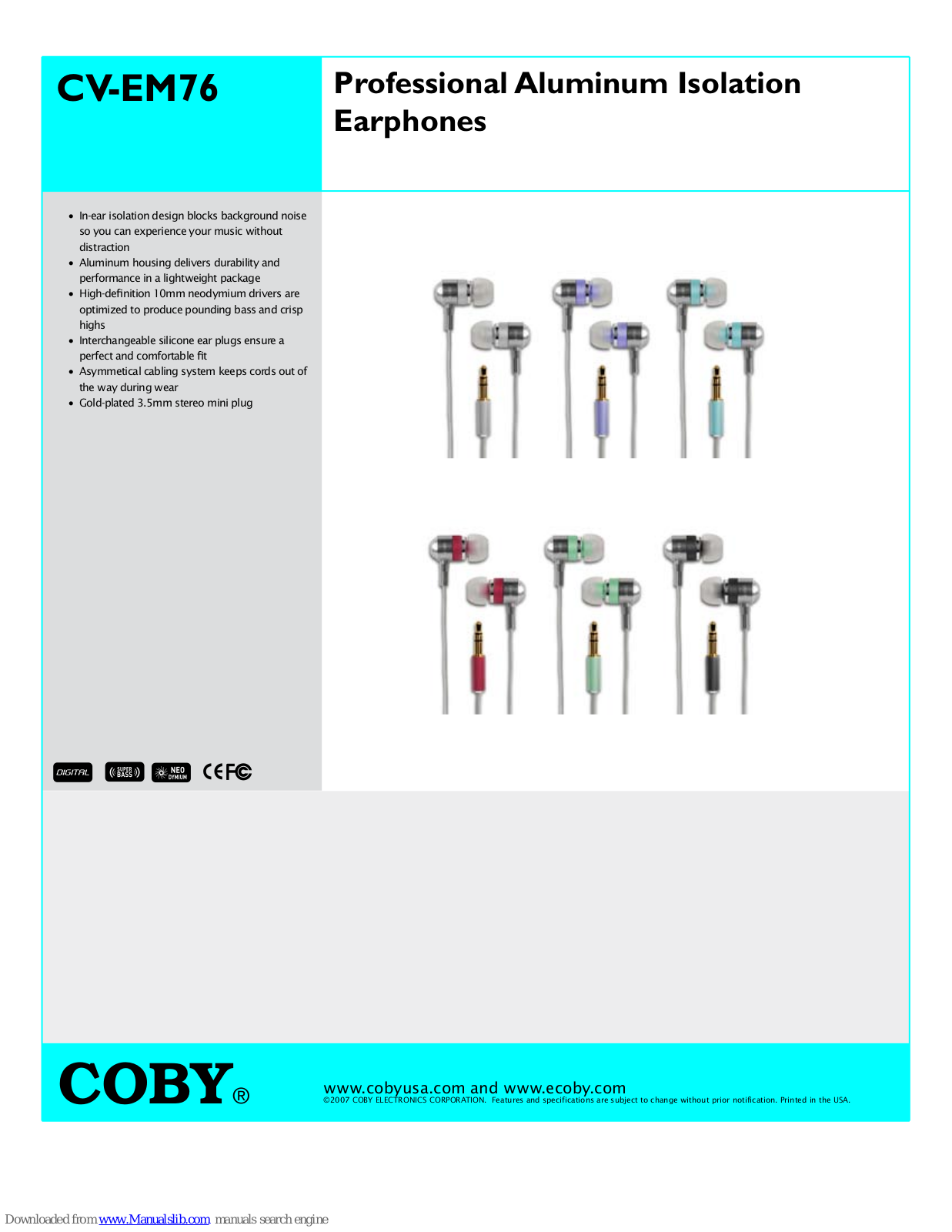 Coby CV CV-EM76 Brochure