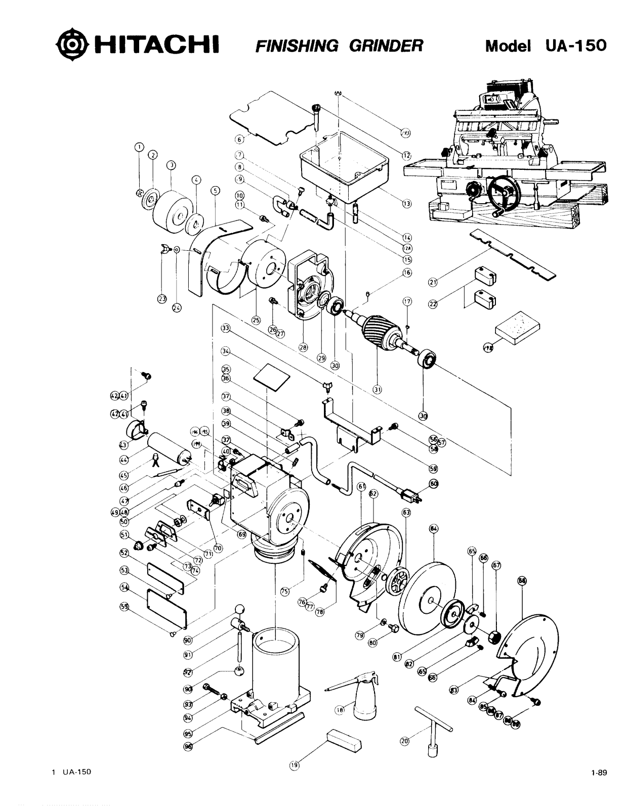 Hitachi UA150 PARTS LIST