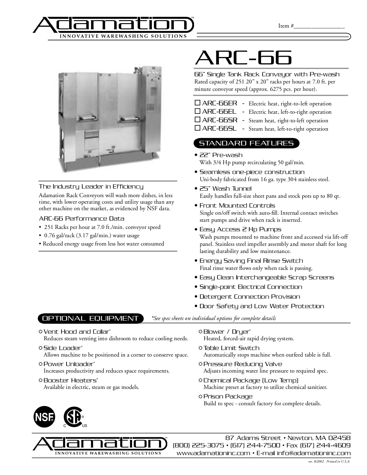 Adamation ARC-66EL, ARC-66 User Manual