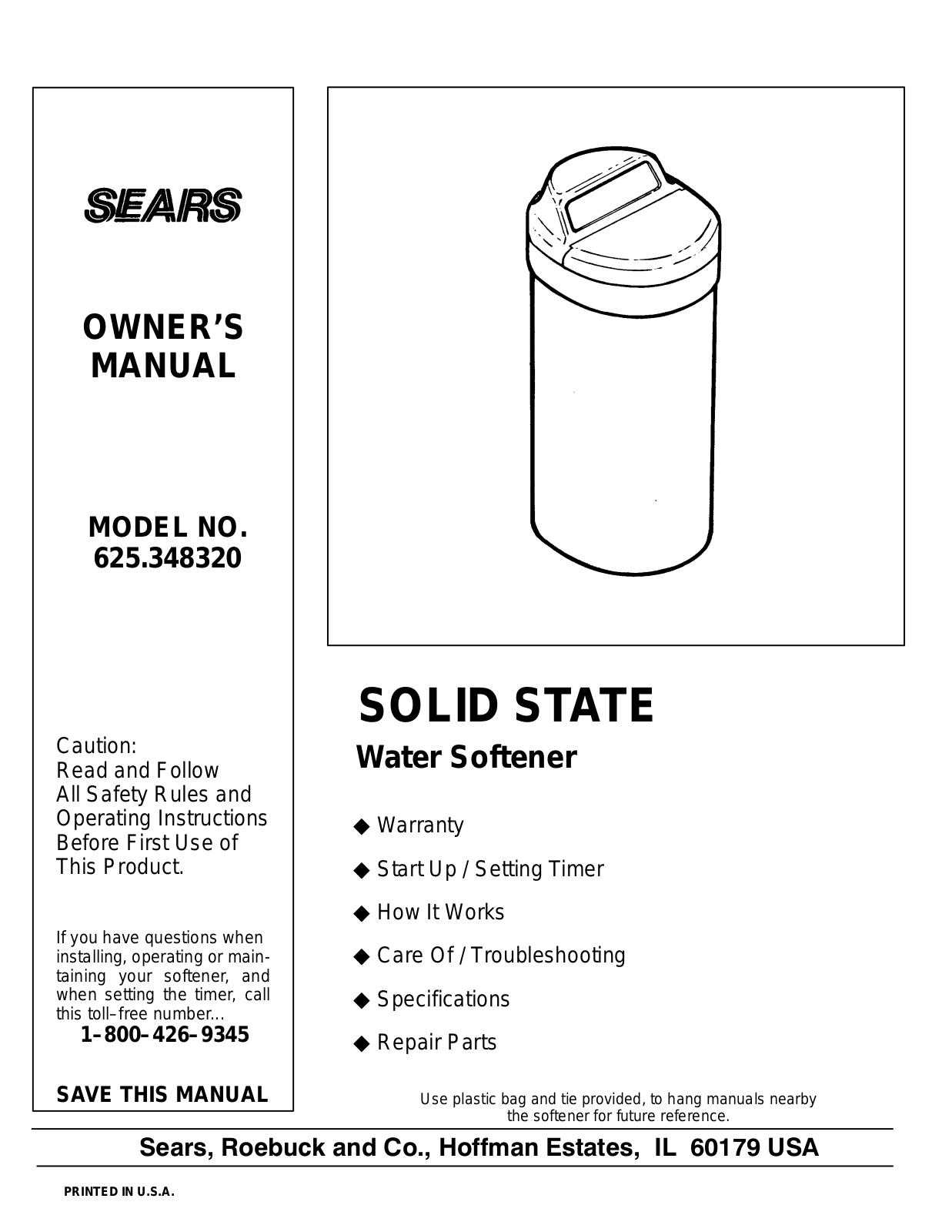 Kenmore 625.348320 User Manual