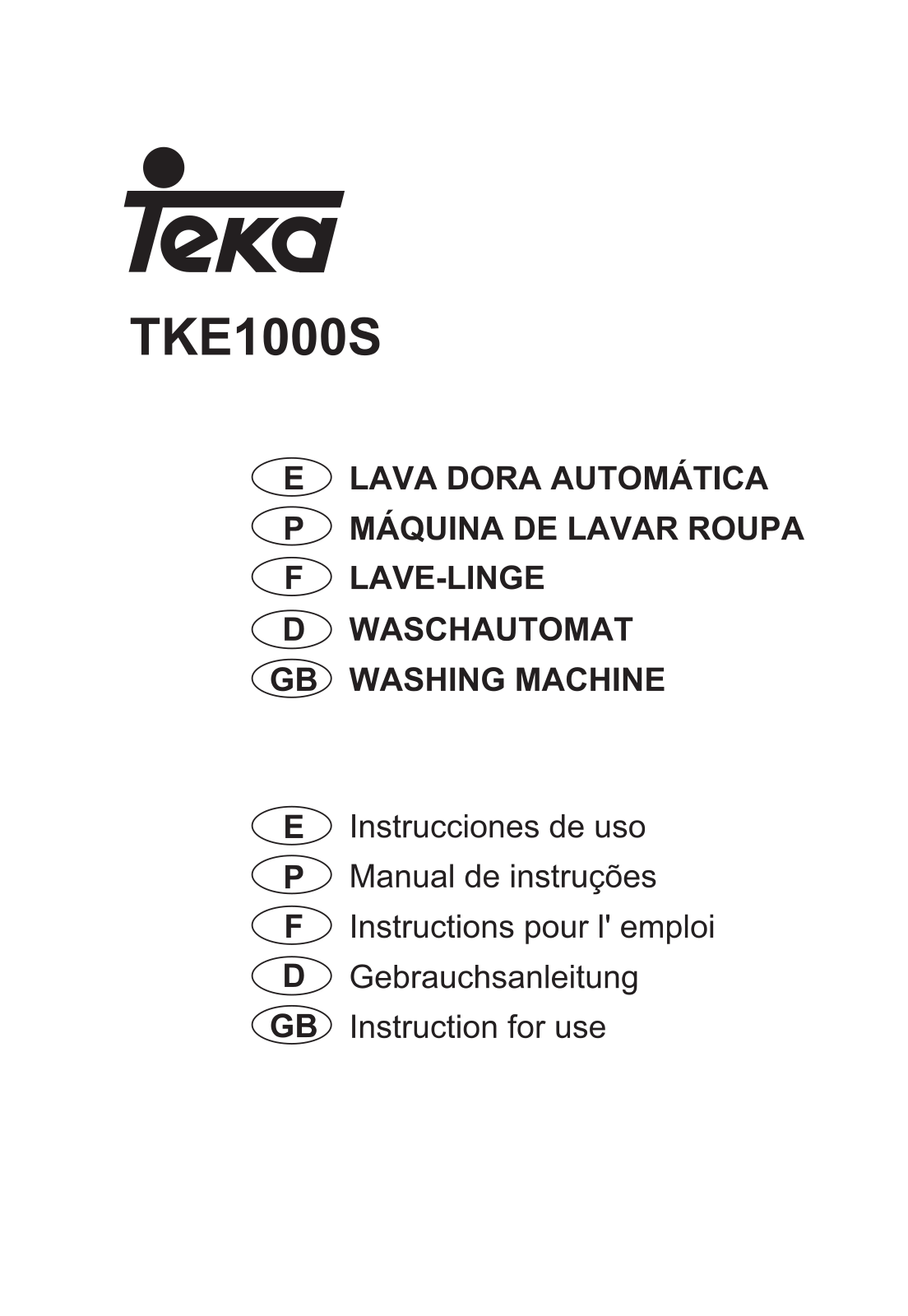 Teka TKE 1000 S User Manual