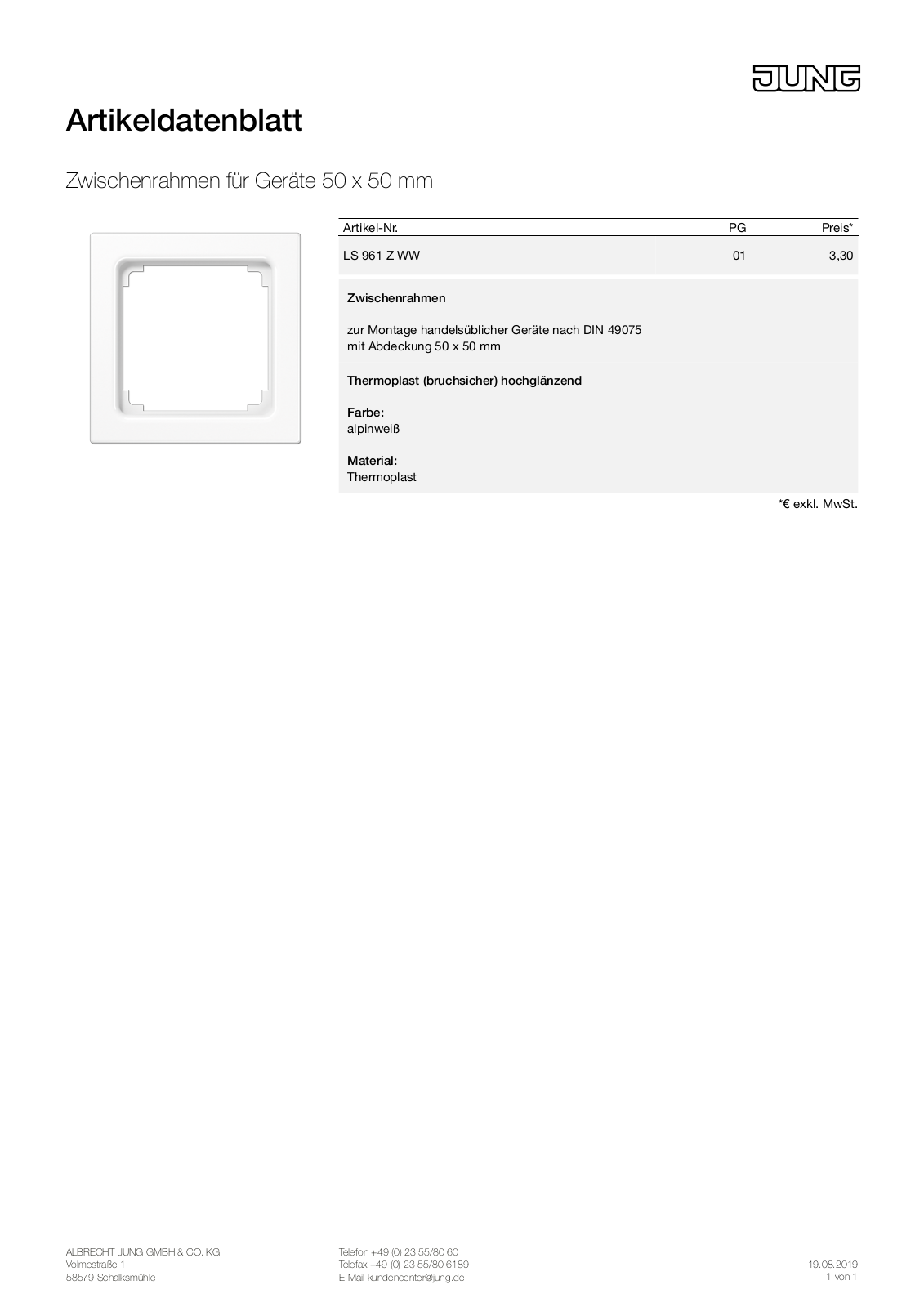 Jung LS 961 Z WW User Manual