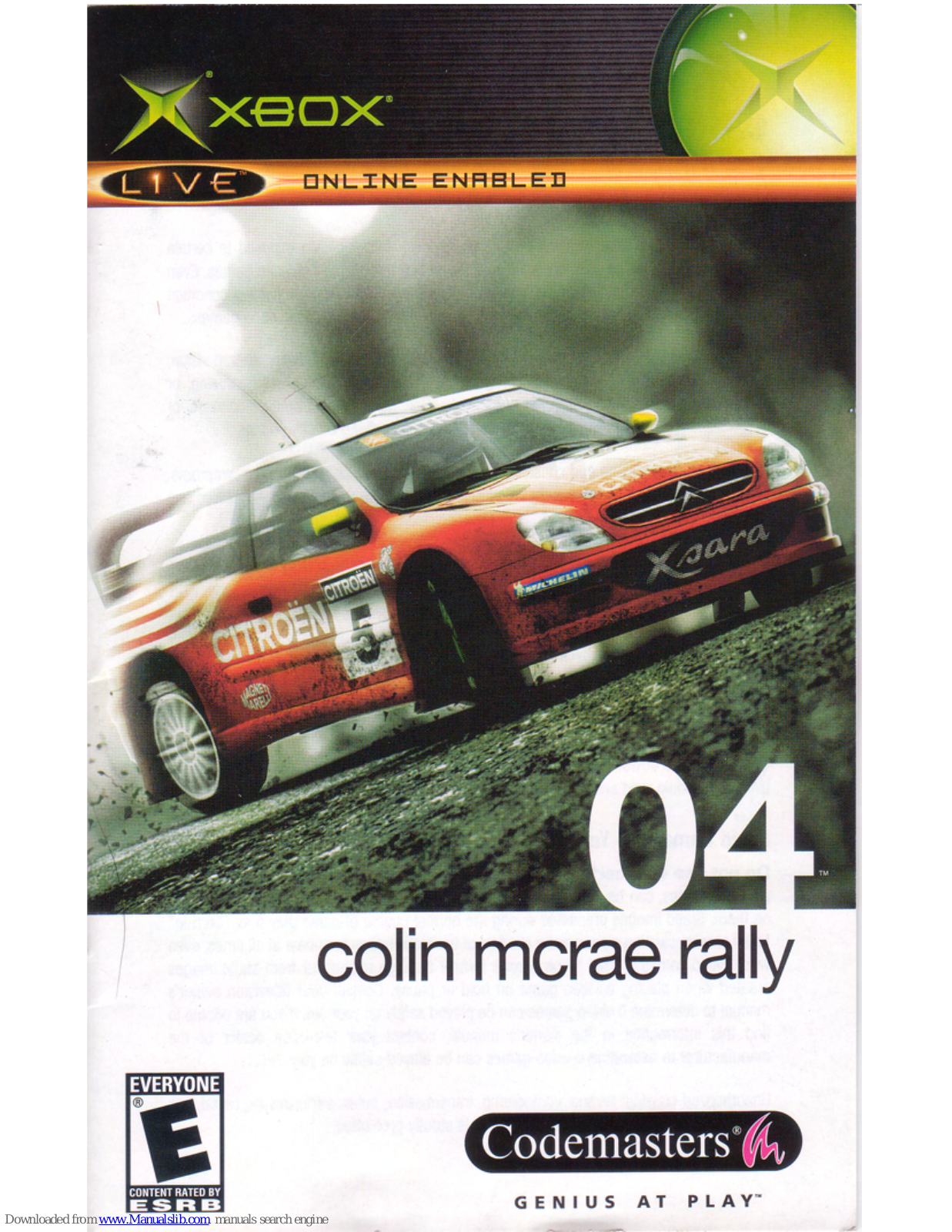 CodeMasters COLIN MCRAE RALLY 2004 User Manual - ManualMachine.com