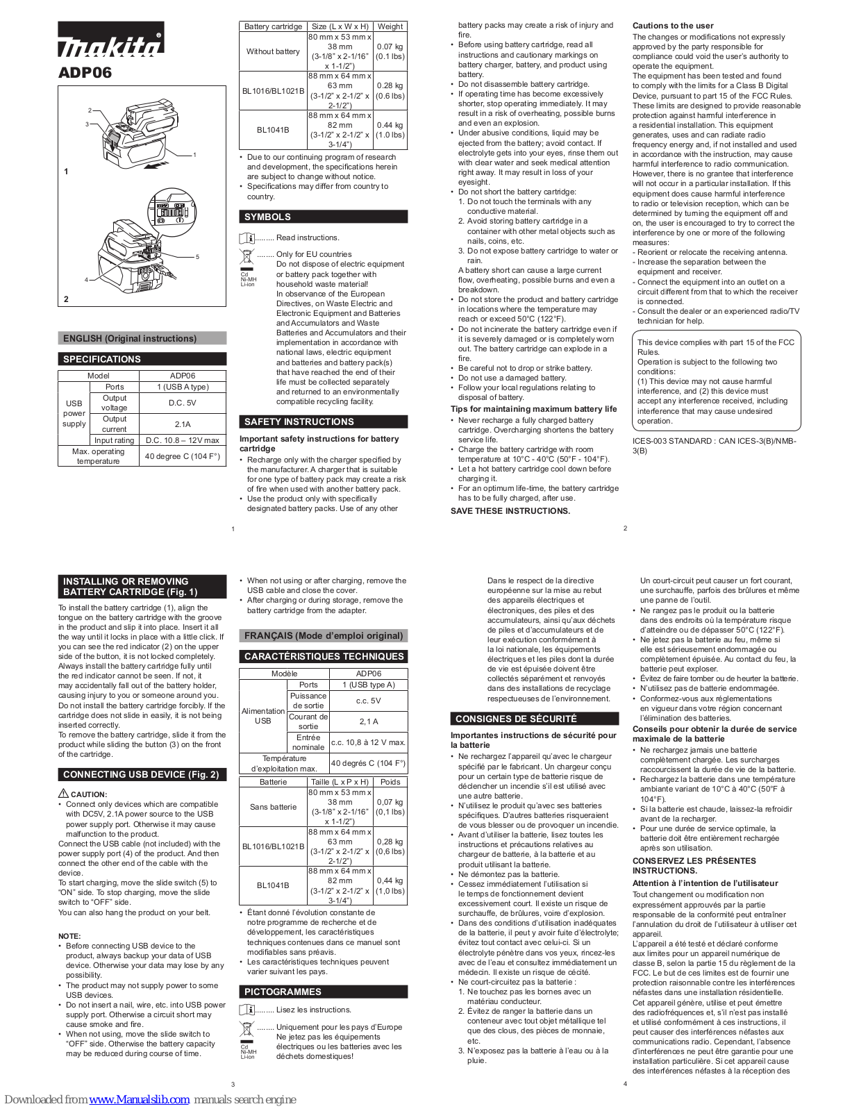 Makita ADP06 User Manual