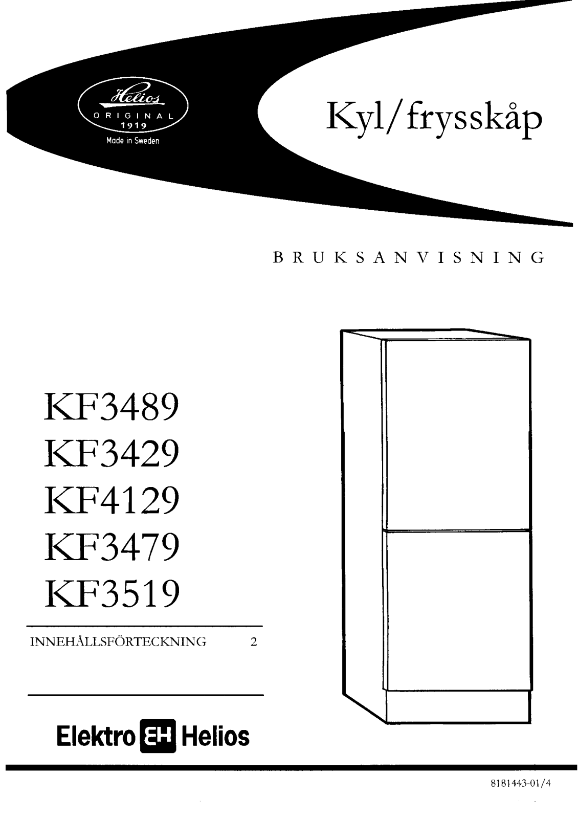 Elektro helios KF3489, KF4129, KF3479, KF3429, KF3519 User Manual