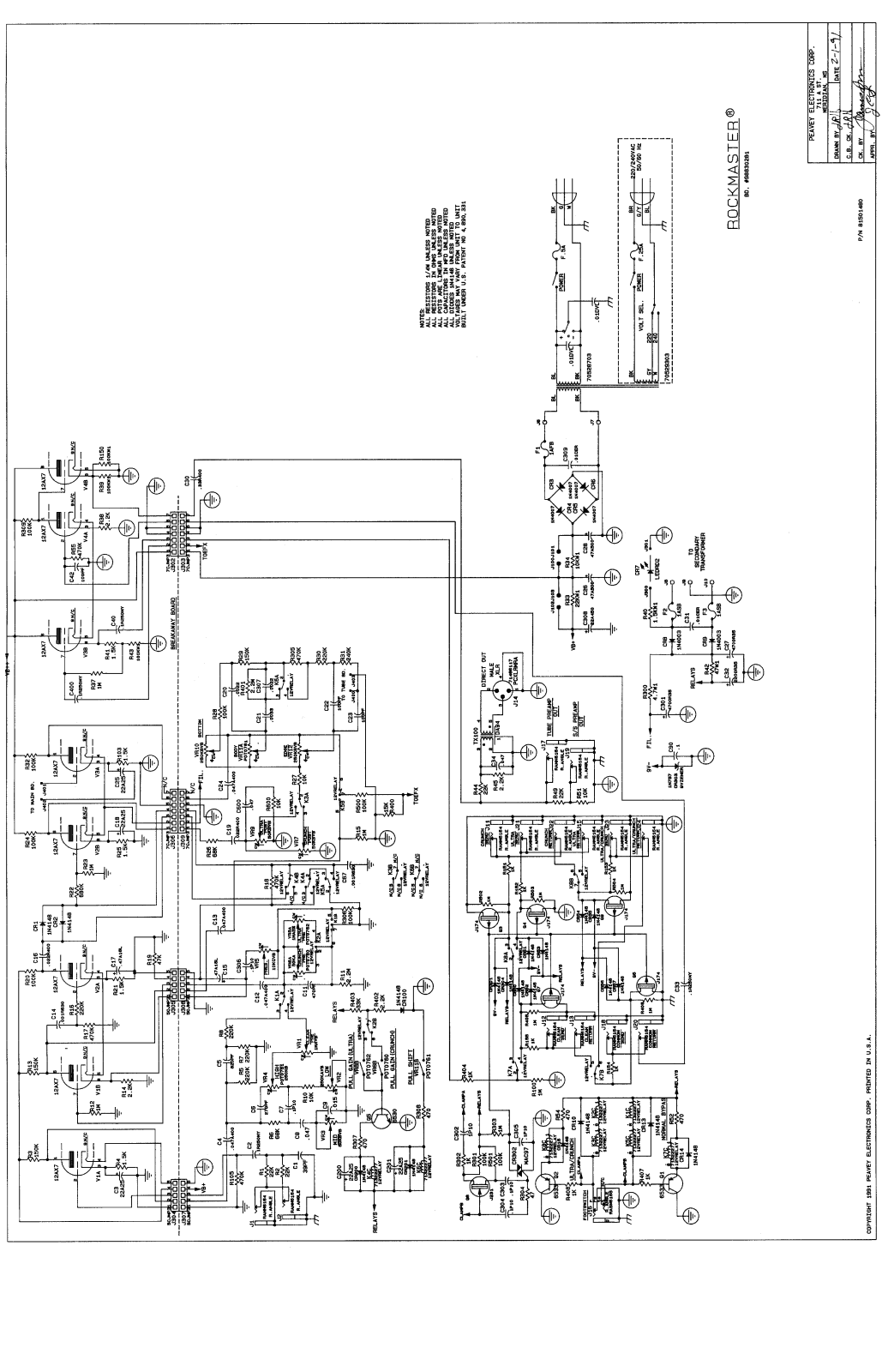 Peavey rockmaster schematic