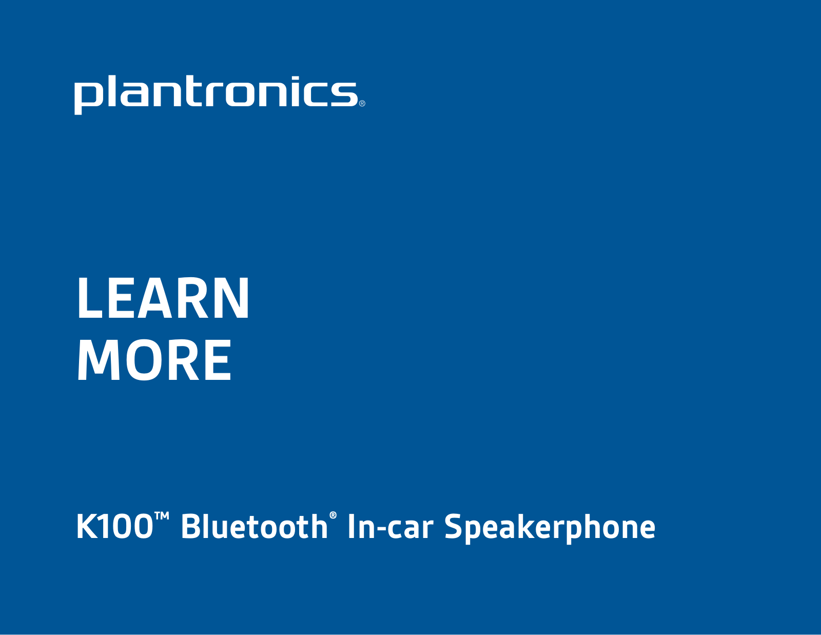 Plantronics K100 User Manual