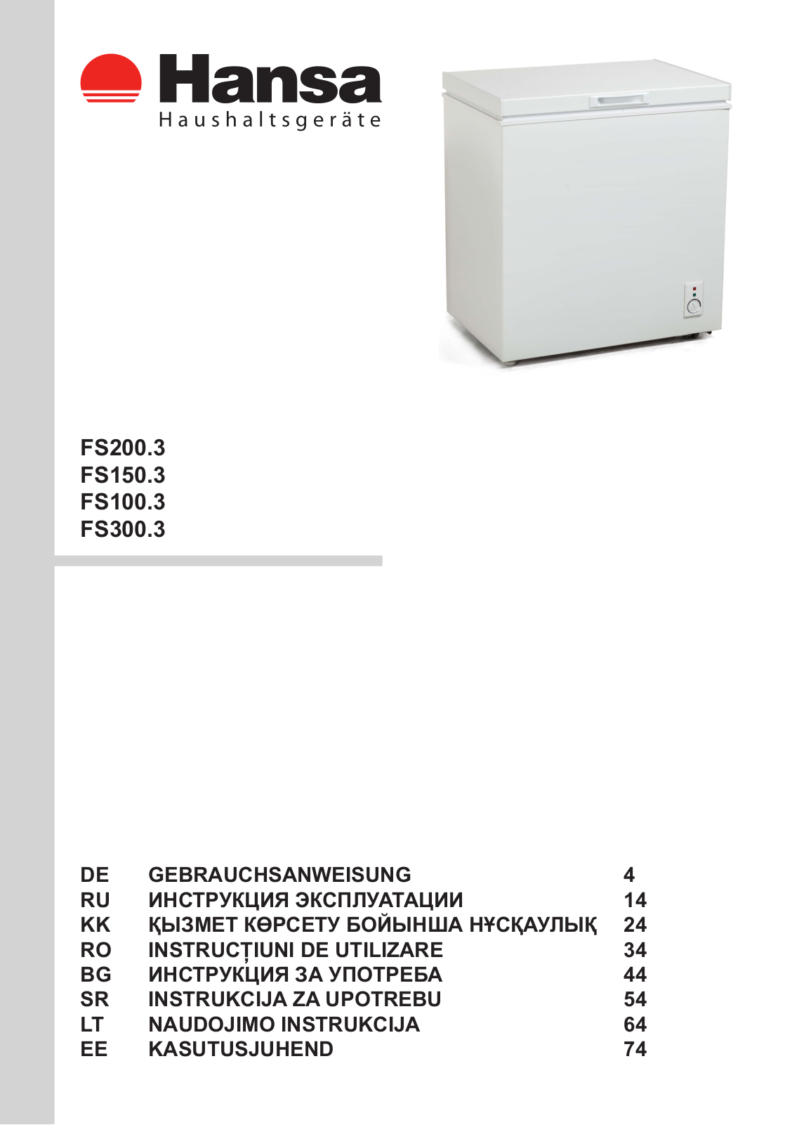 Hansa FS200.3, FS300.3 User Manual