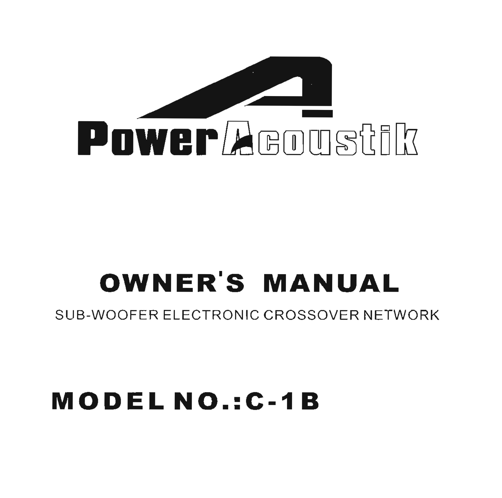 Power Acoustik C 1b User Manual