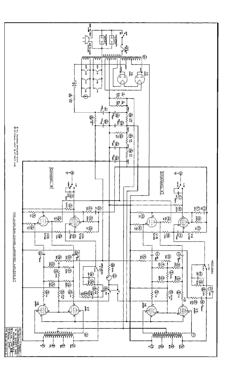 H.H. Scott LK-150 Kit, LK-150 Schematic