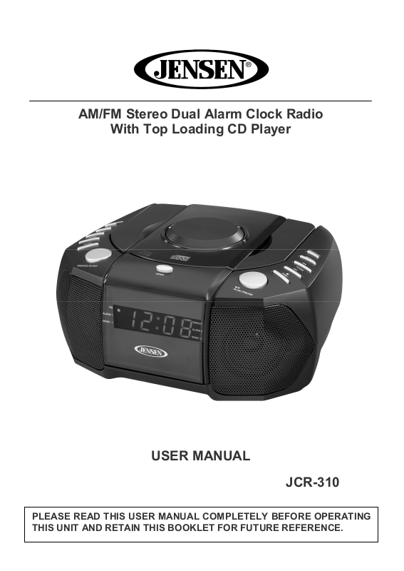 Jensen JCR-310 User Manual