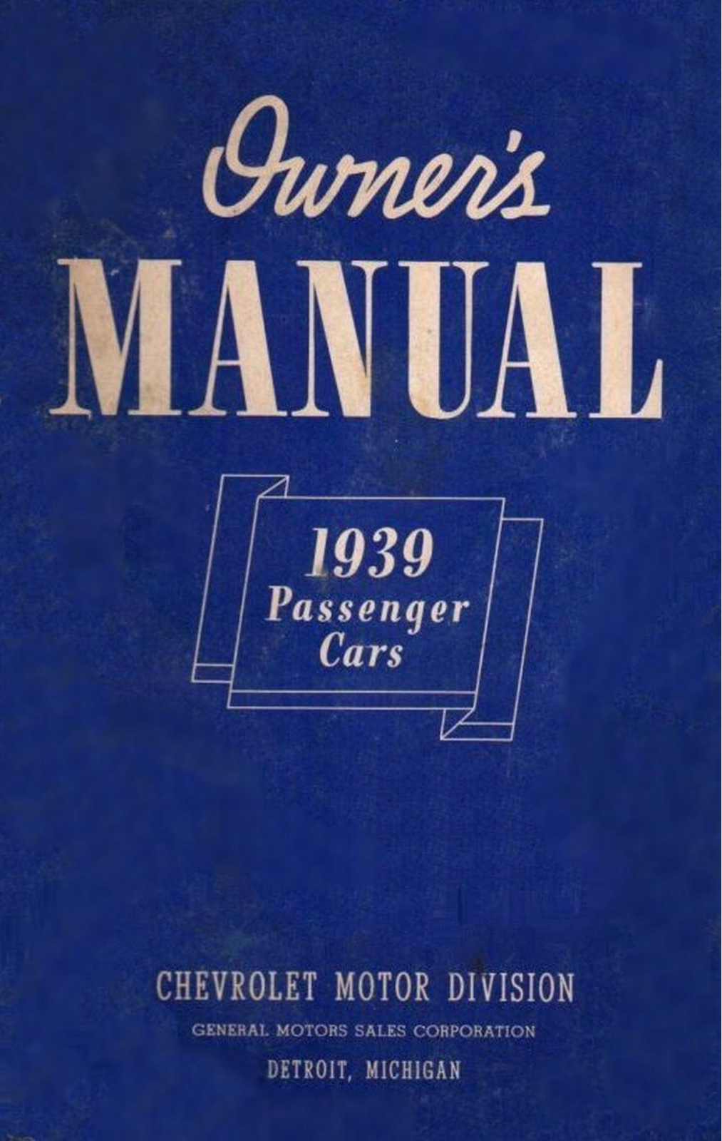 Chevrolet 1939 Operating Instructions