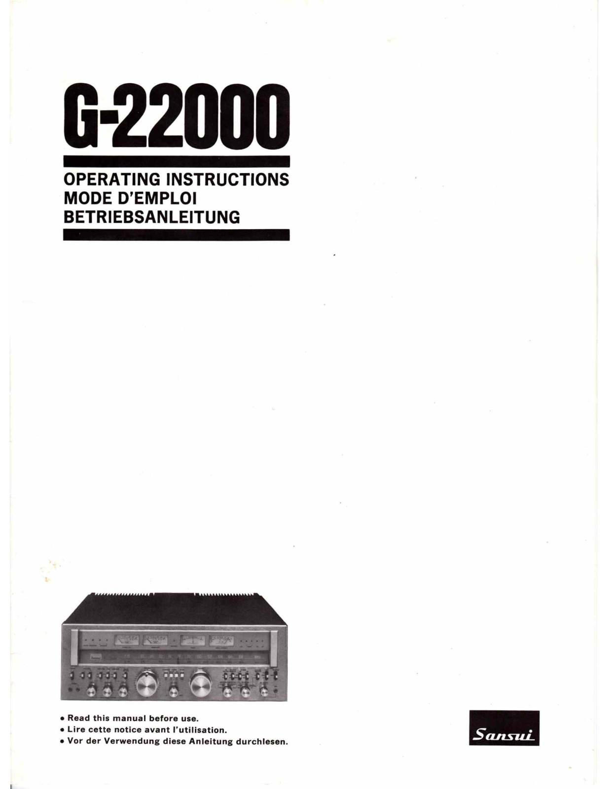 Sansui G-22000 Owners Manual